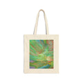 Canvas Tote Bag — Abstract Green Swirl Art Print, Eco-Friendly Market & Beach Tote