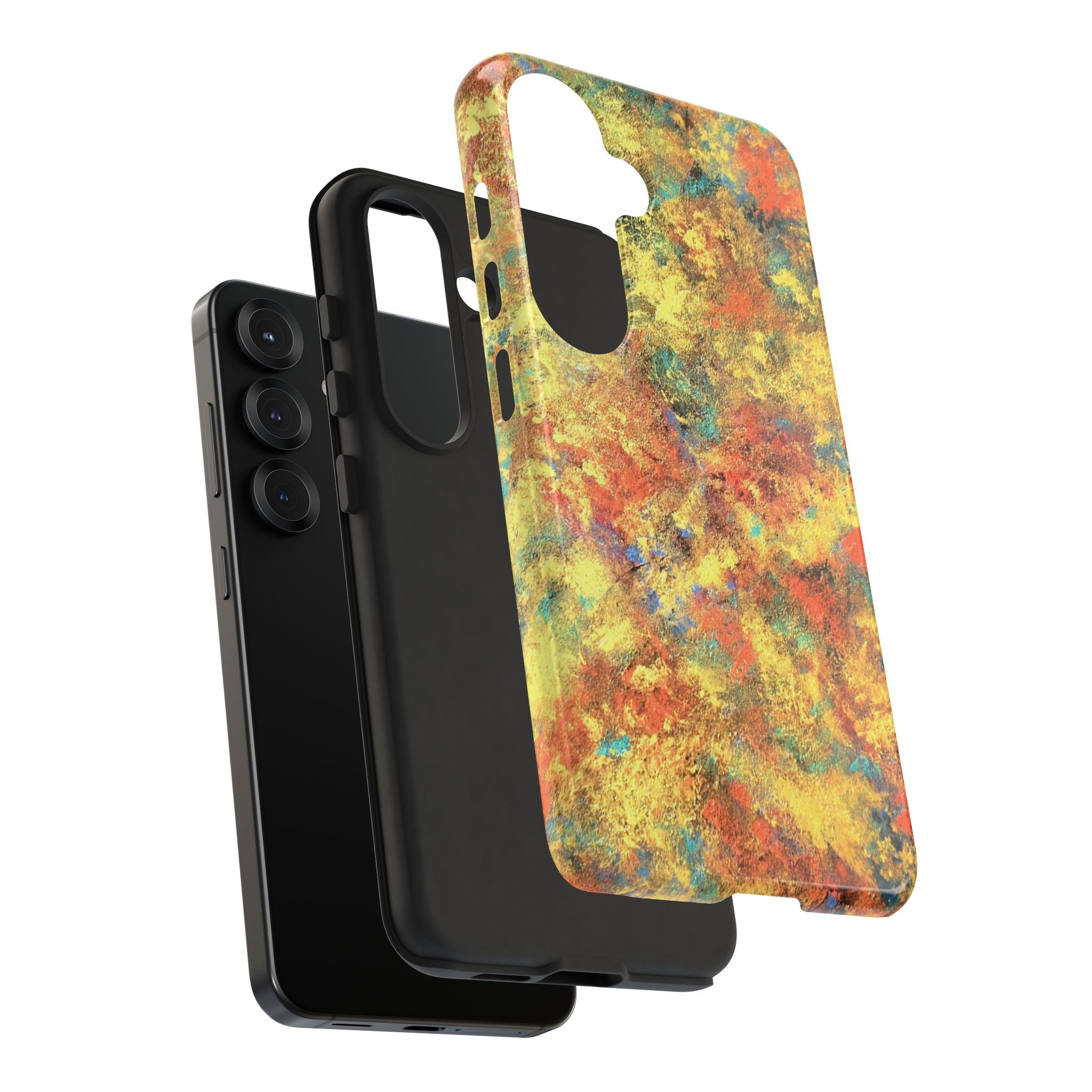 Abstract Autumn Marble Phone Case — Protective iPhone Cover with Warm Fall Colors
