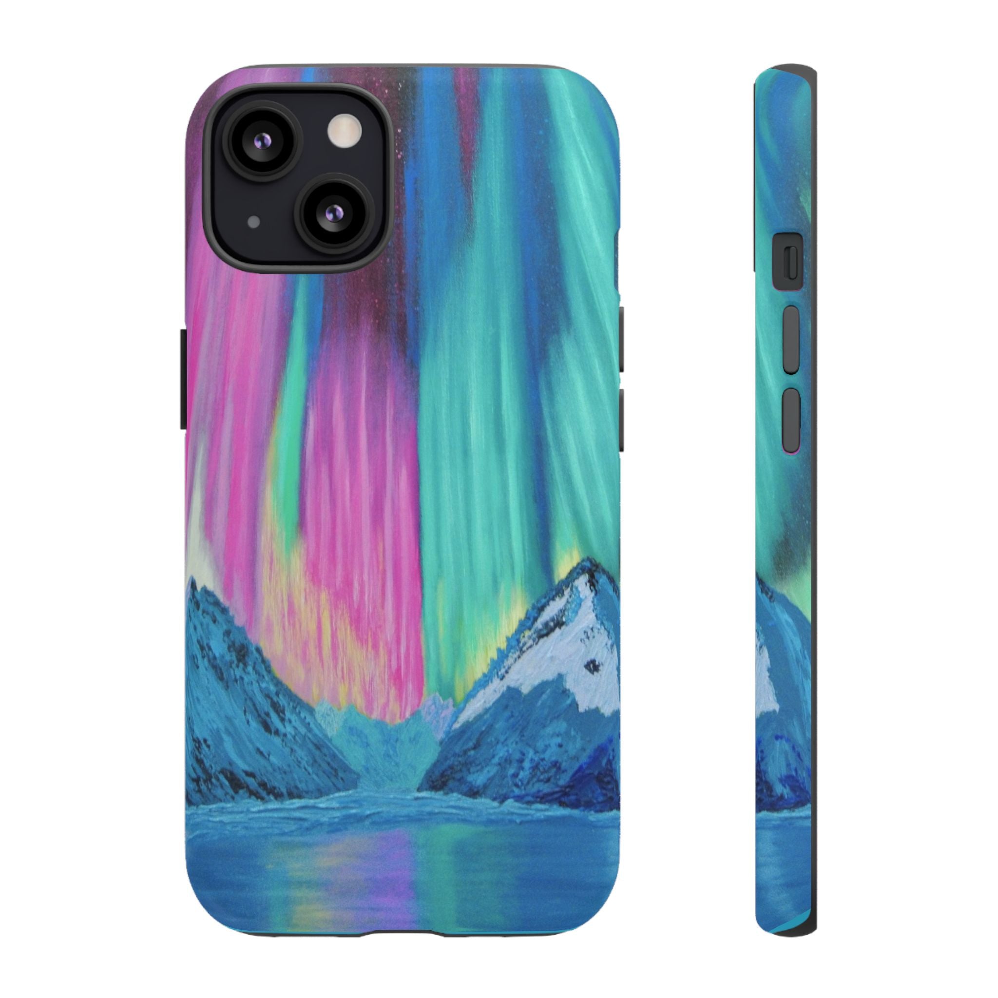 Aurora Mountain Tough Phone Case — Northern Lights Protective iPhone Cover