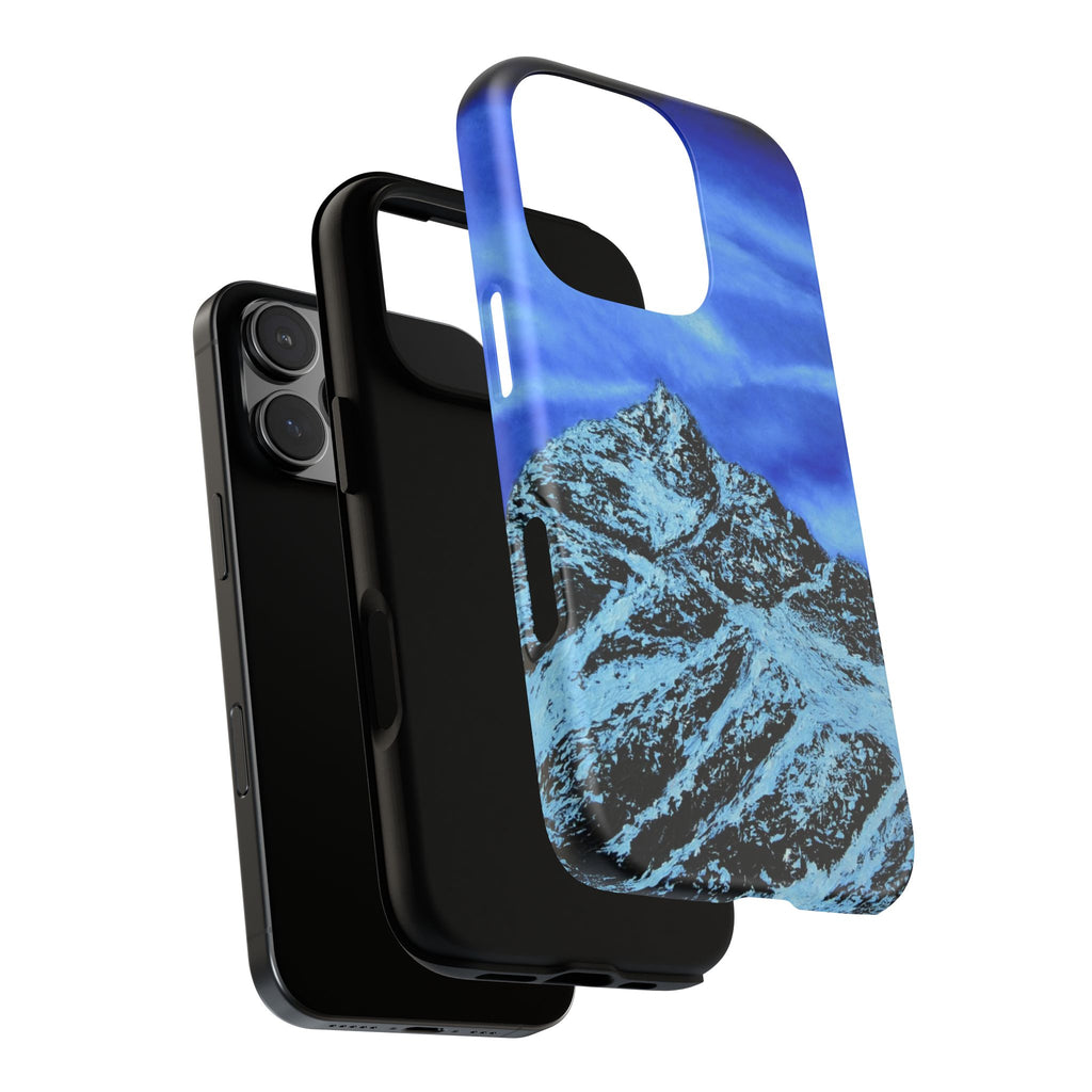 Mountain Peak Blue Tough Phone Case — Rugged Protective iPhone Cover