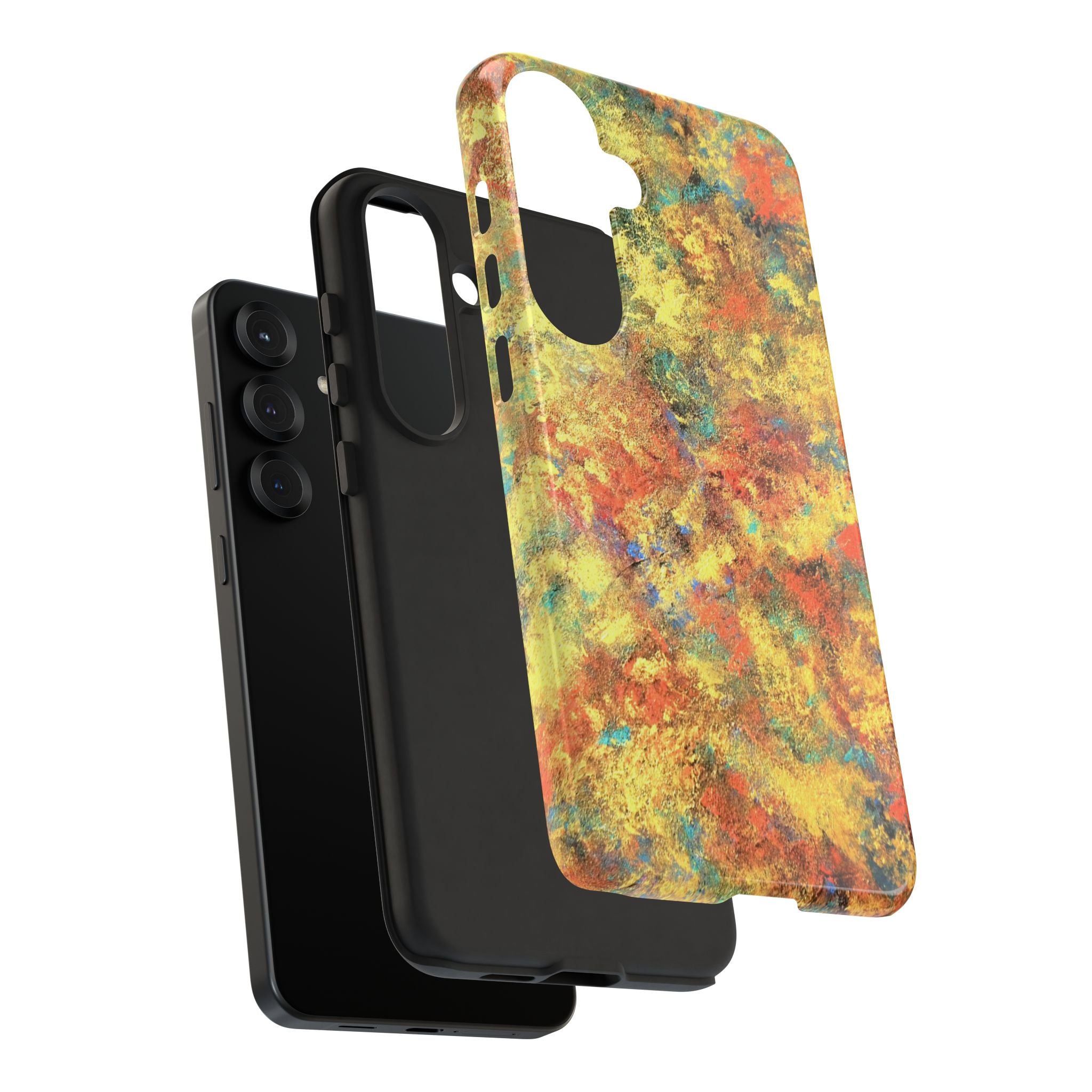 Abstract Autumn Marble Phone Case — Protective iPhone Cover with Warm Fall Colors