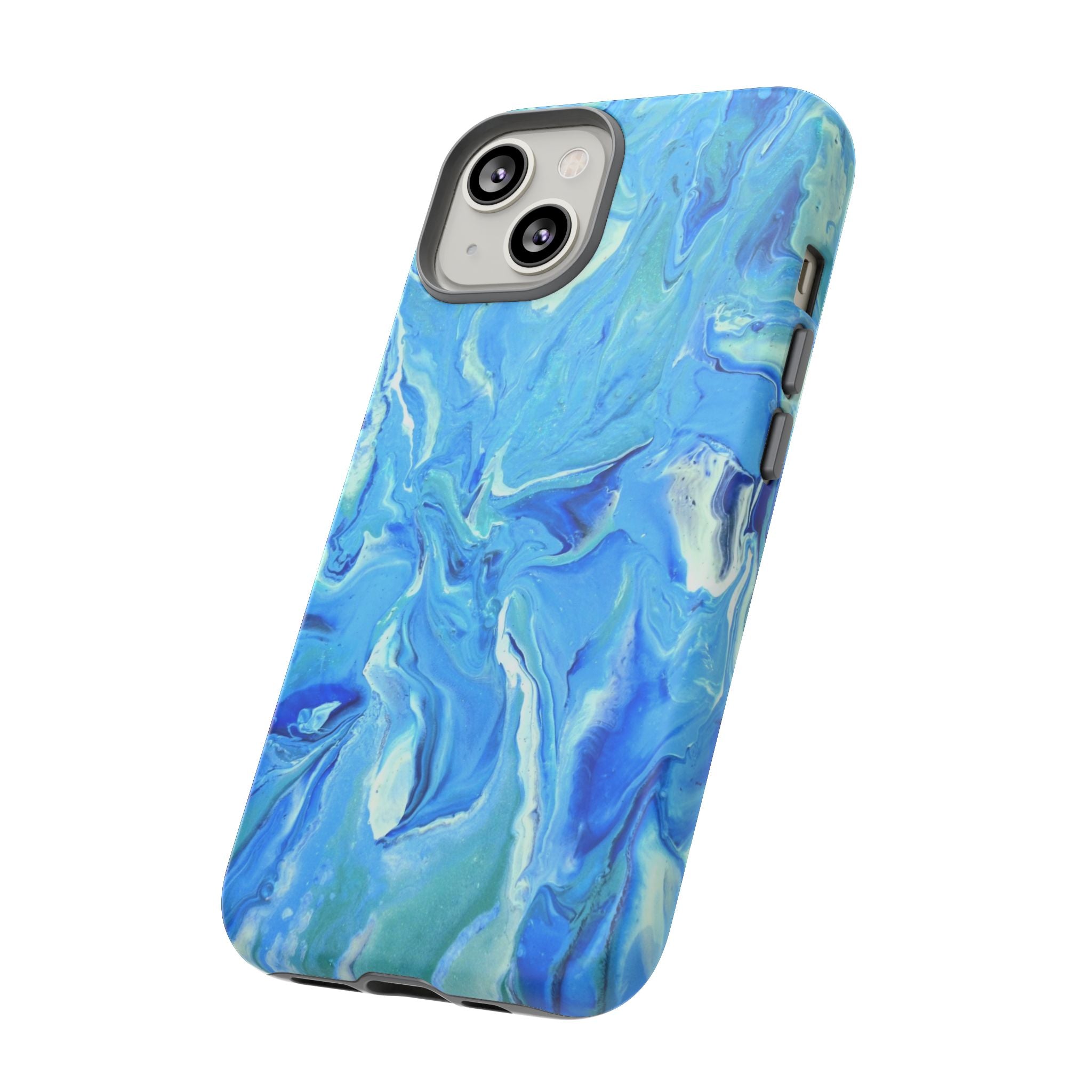 Blue Marble Tough Phone Case — Ocean Swirl Protective iPhone Cover