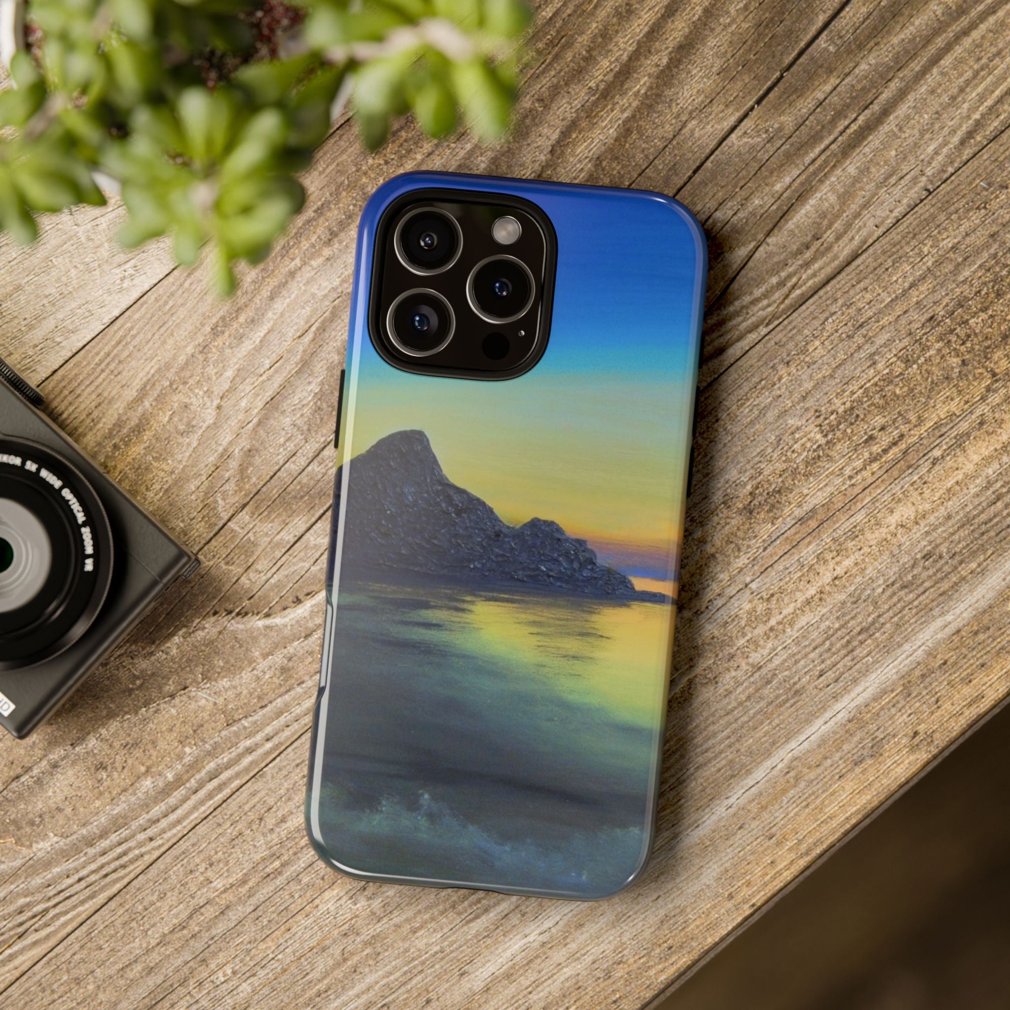Sunset Cove Phone Case — Durable Protective Tough Case with Tranquil Beach Landscape