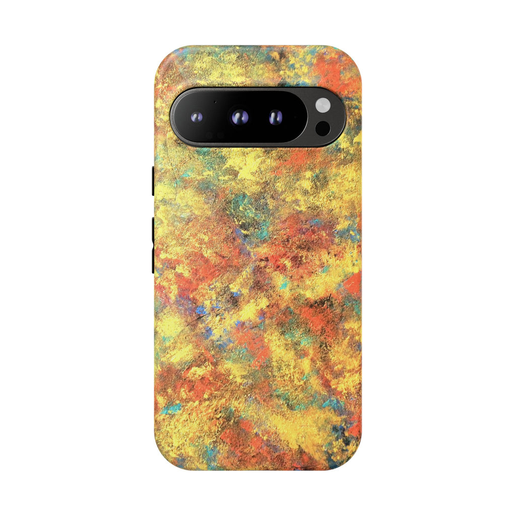 Abstract Autumn Marble Phone Case — Protective iPhone Cover with Warm Fall Colors