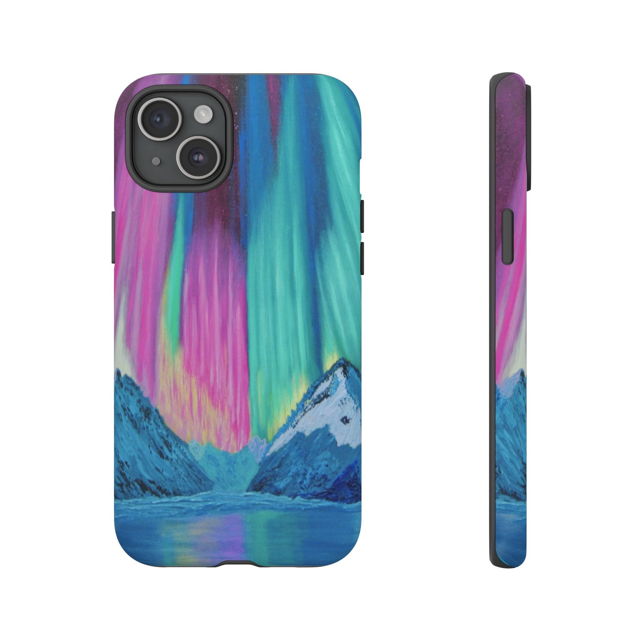 Aurora Mountain Tough Phone Case — Northern Lights Protective iPhone Cover