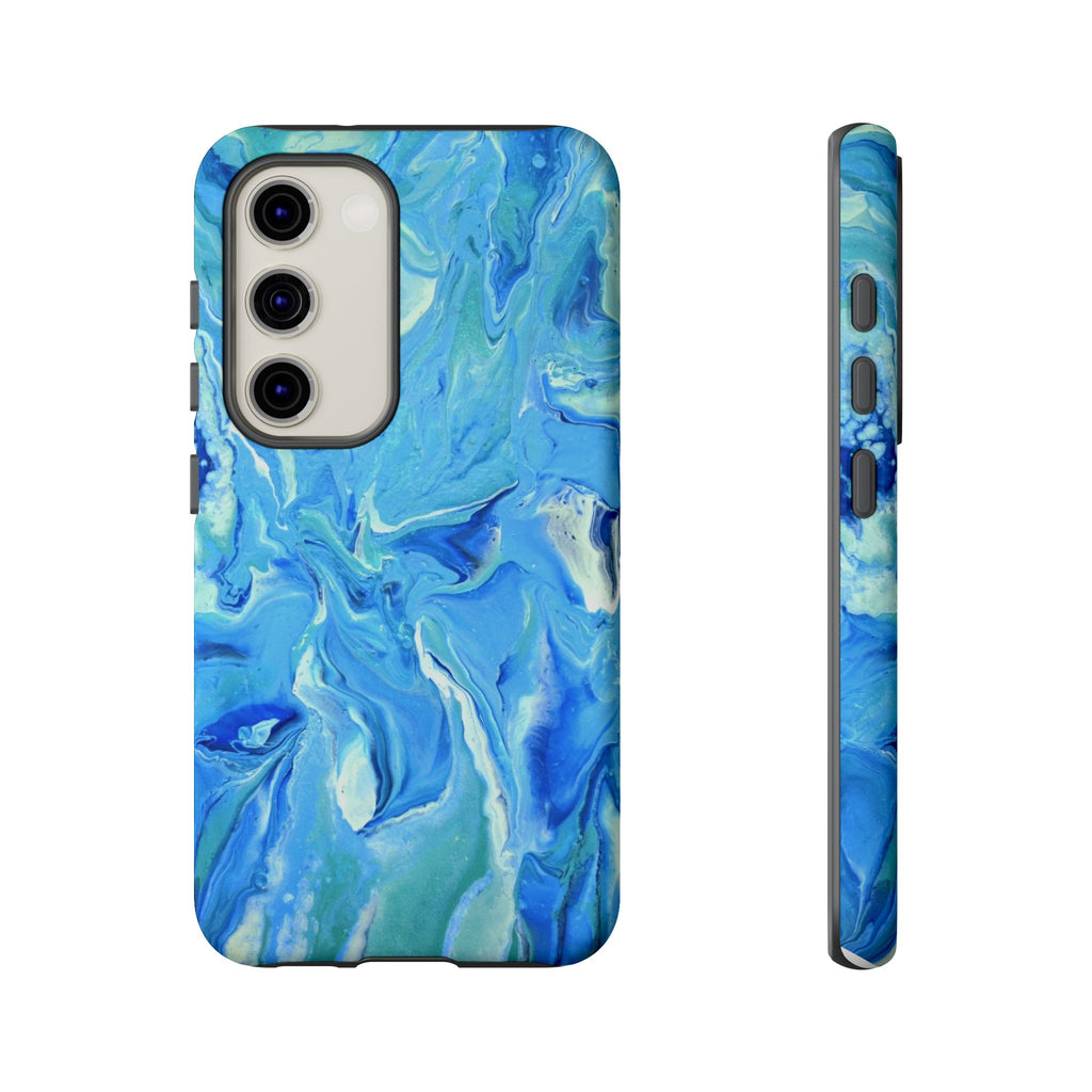 Blue Marble Tough Phone Case — Ocean Swirl Protective iPhone Cover