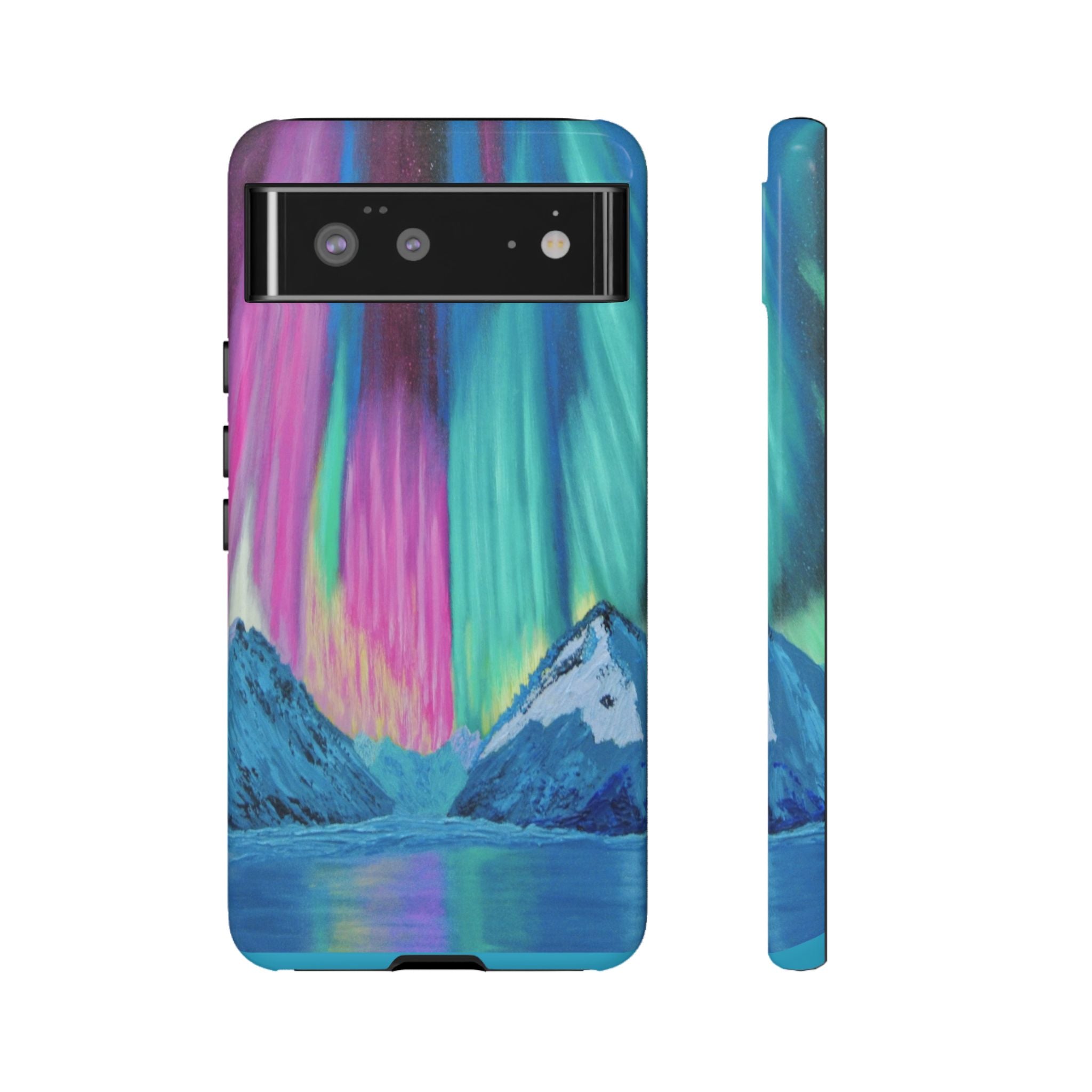 Aurora Mountain Tough Phone Case — Northern Lights Protective iPhone Cover