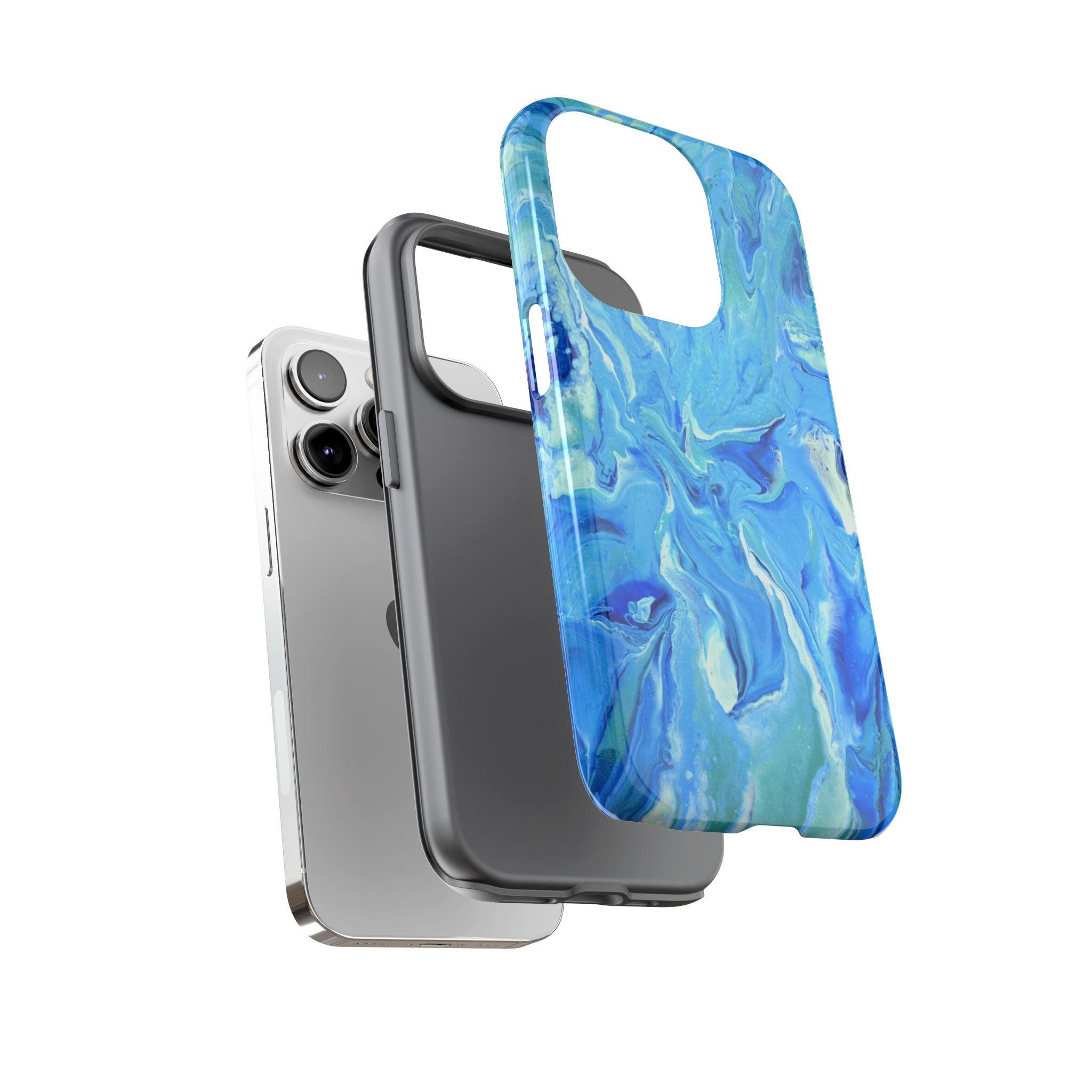 Blue Marble Tough Phone Case — Ocean Swirl Protective iPhone Cover