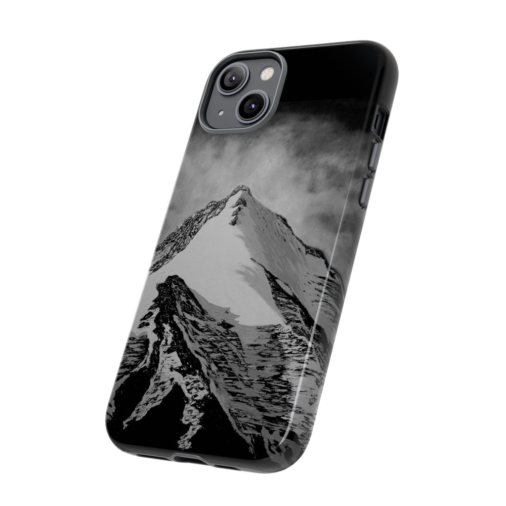 Mountain Peak Phone Case — Black & White Alpine Protective Case
