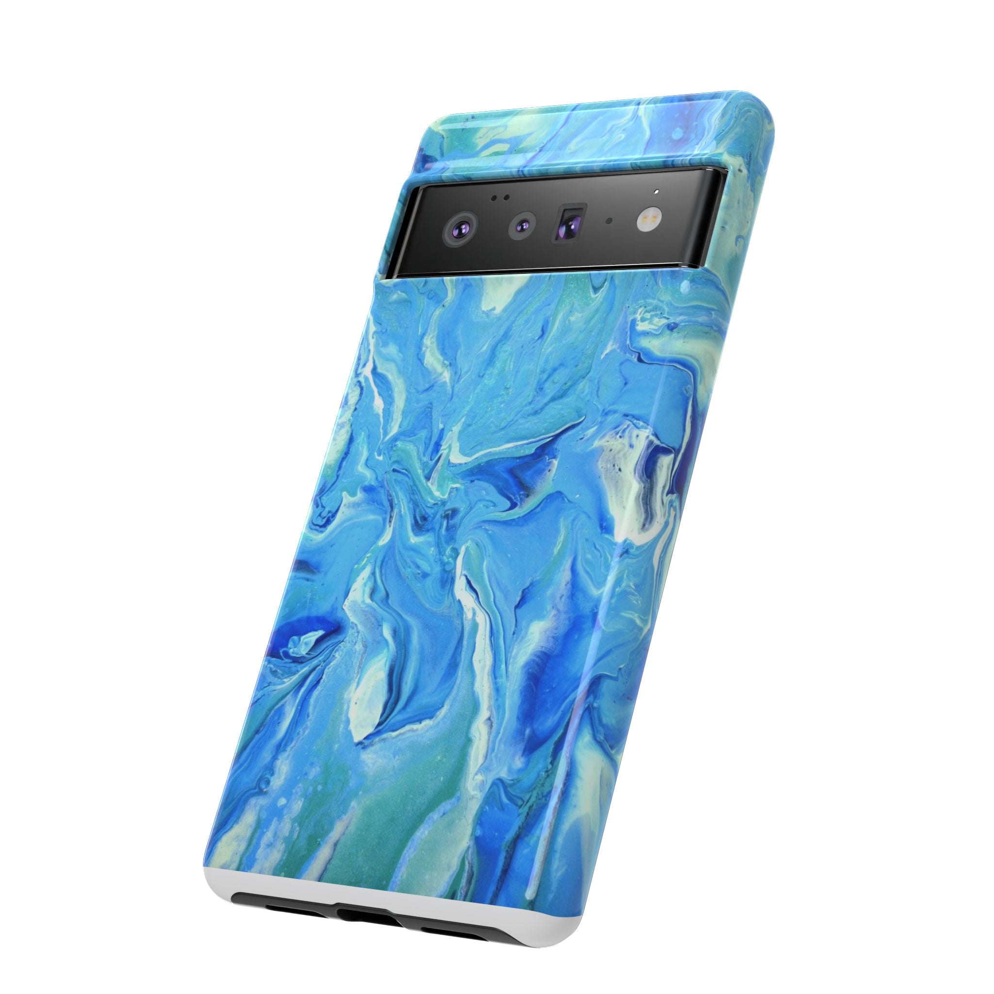 Blue Marble Tough Phone Case — Ocean Swirl Protective iPhone Cover