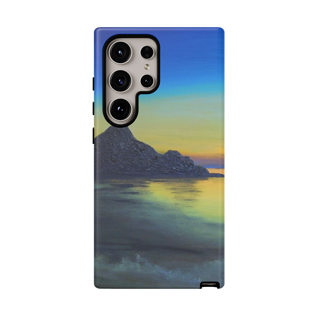Sunset Cove Phone Case — Durable Protective Tough Case with Tranquil Beach Landscape