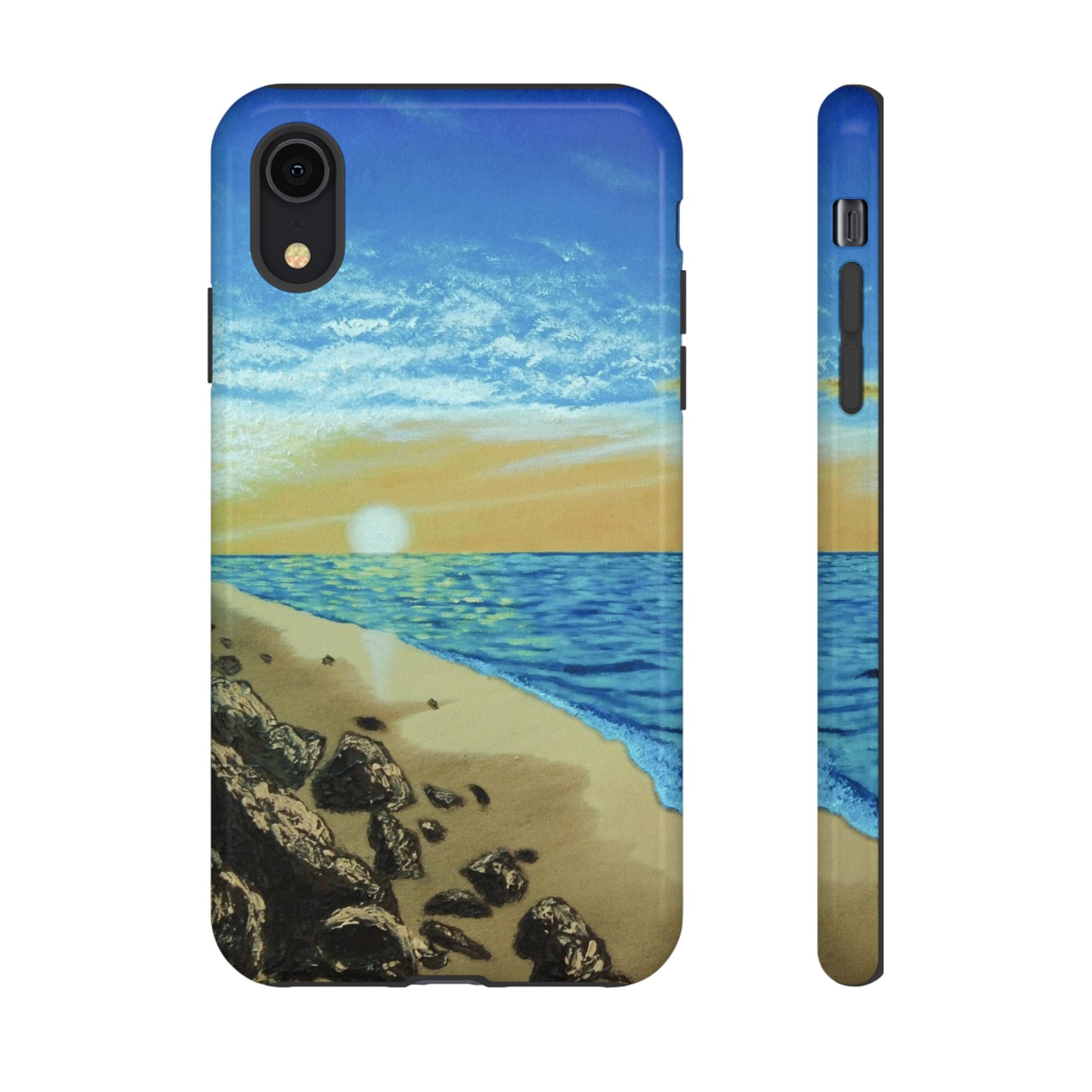 Beach Sunset Phone Case — Protective Tough Case with Coastal Shoreline Design