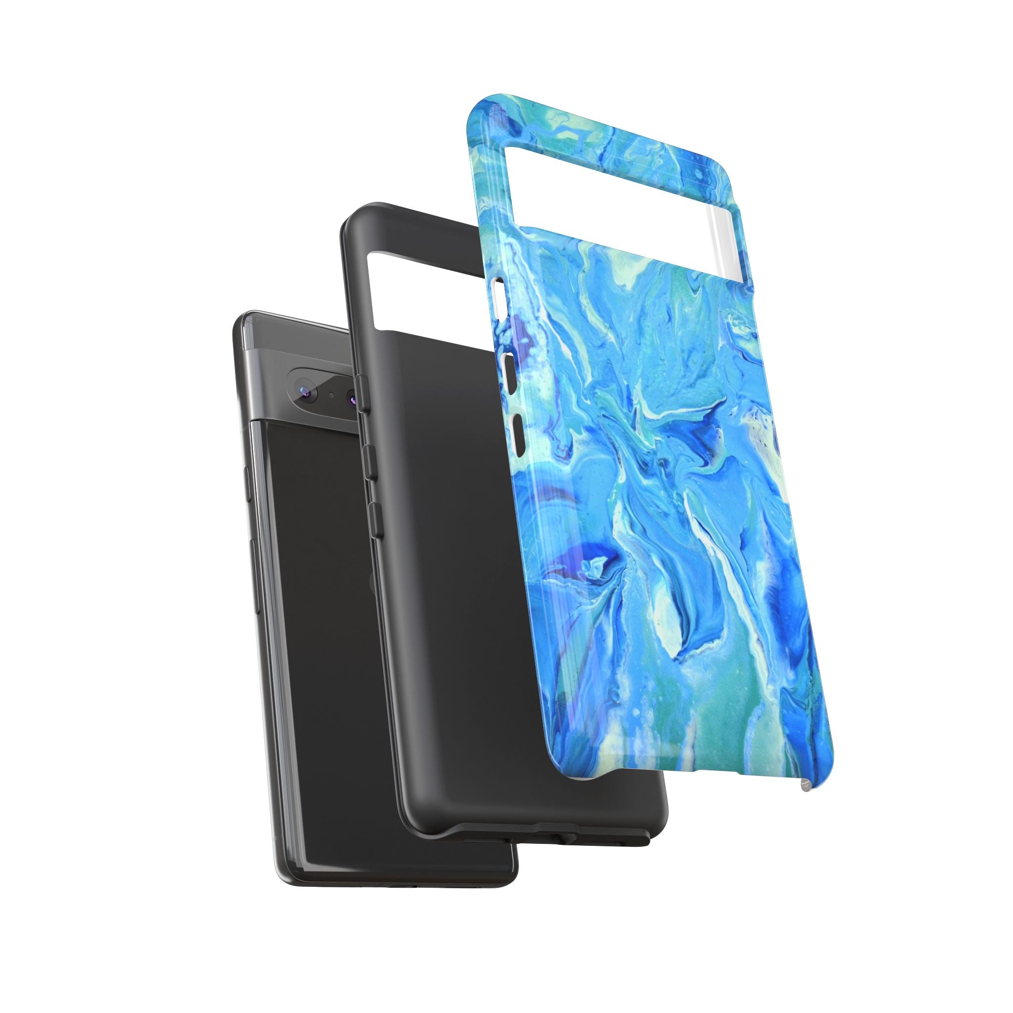 Blue Marble Tough Phone Case — Ocean Swirl Protective iPhone Cover