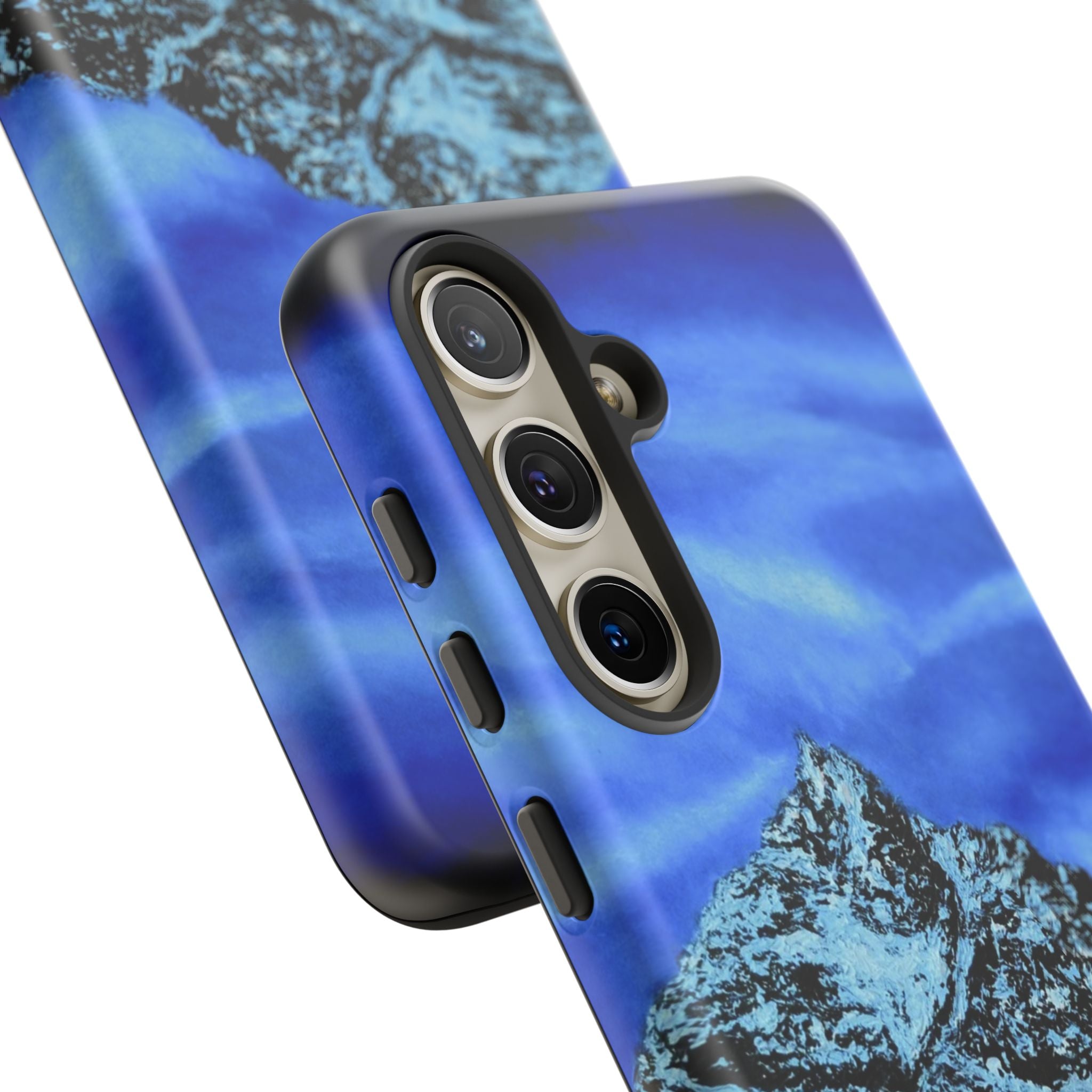 Mountain Peak Blue Tough Phone Case — Rugged Protective iPhone Cover