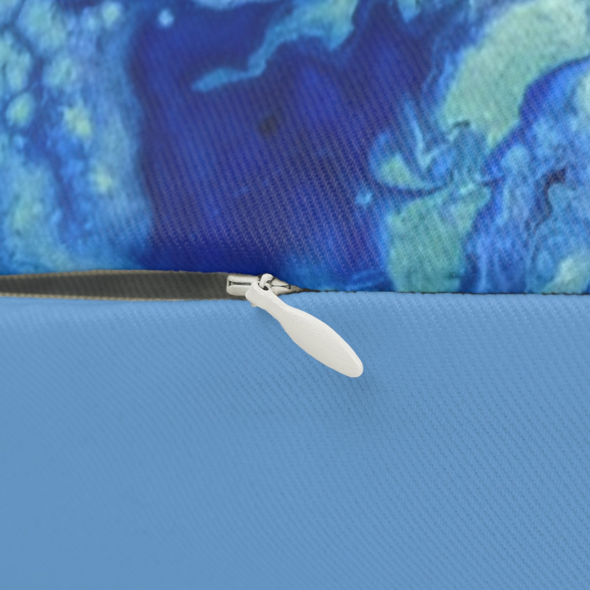 Blue Marble Lumbar Pillow - Abstract Ocean Wave Accent Cushion