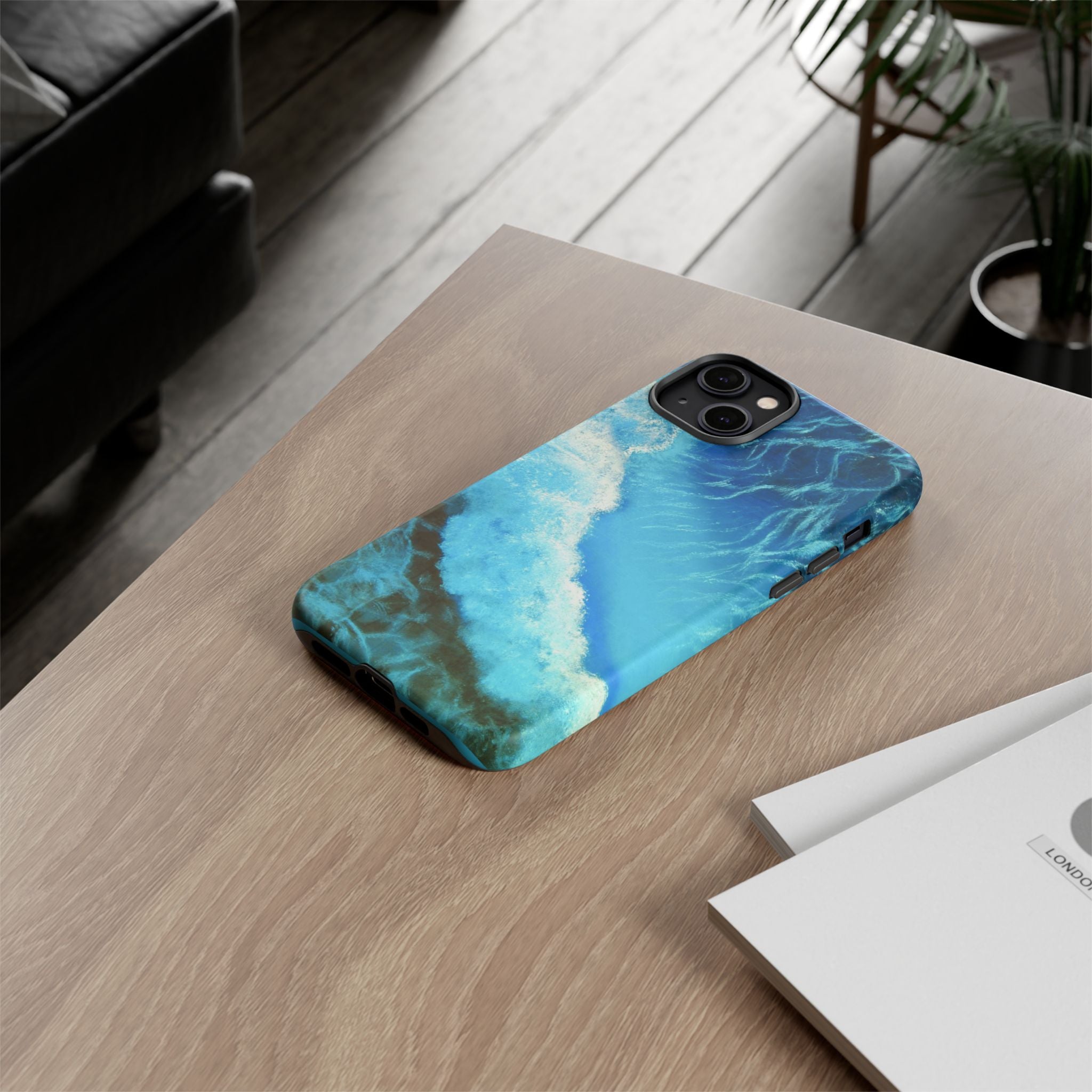 Ocean Wave Tough Phone Case — Blue Sea Water Protective Cover