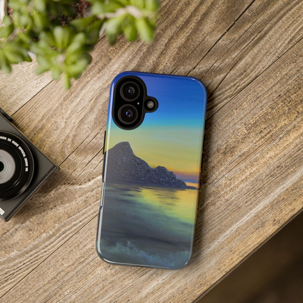 Sunset Cove Phone Case — Durable Protective Tough Case with Tranquil Beach Landscape