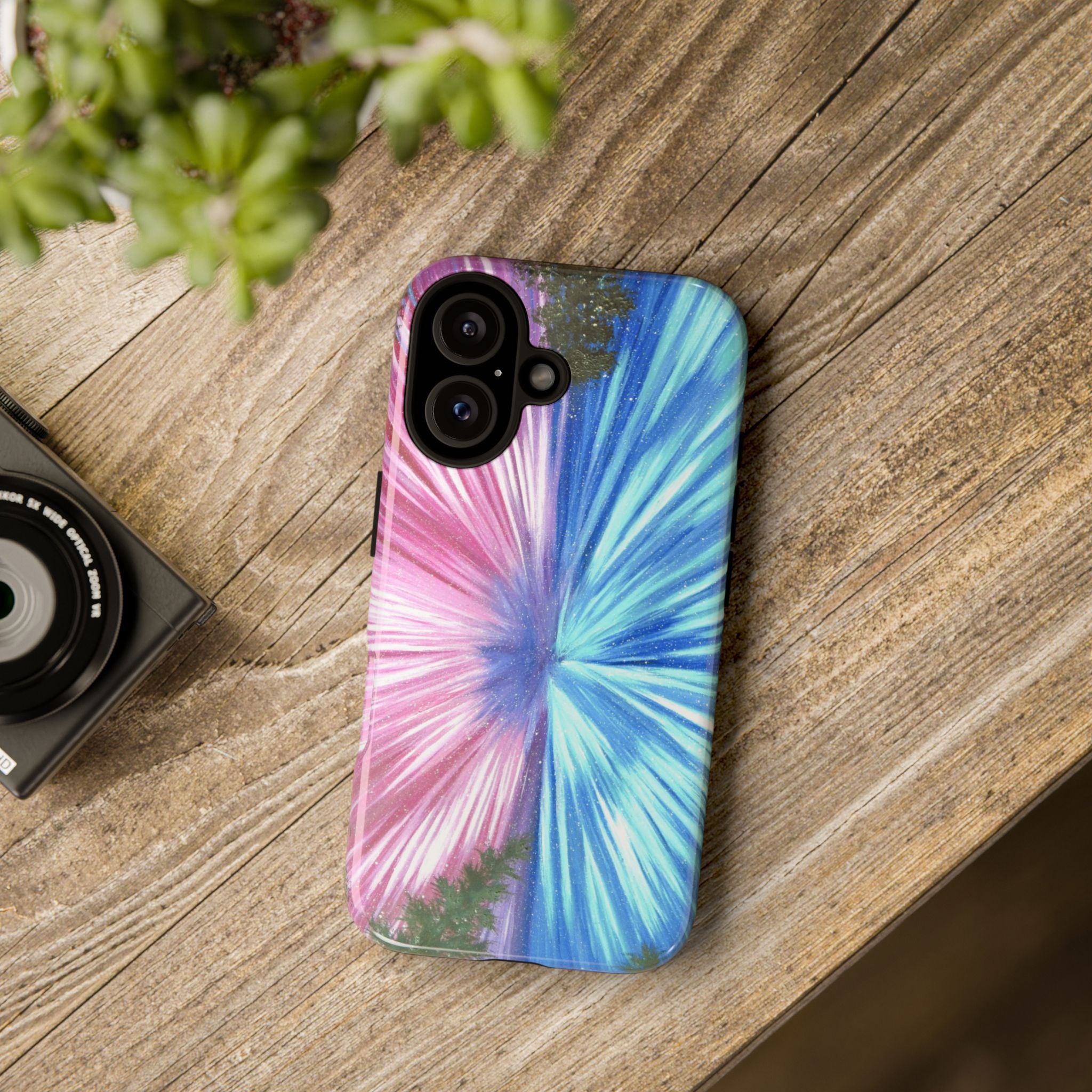 Phone Case — Pink & Blue Burst Tough Protective Case