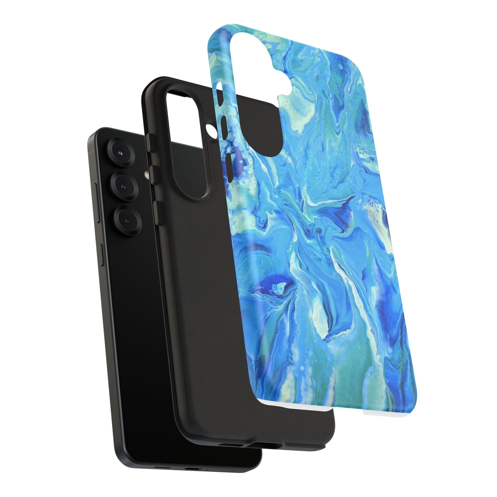 Blue Marble Tough Phone Case — Ocean Swirl Protective iPhone Cover