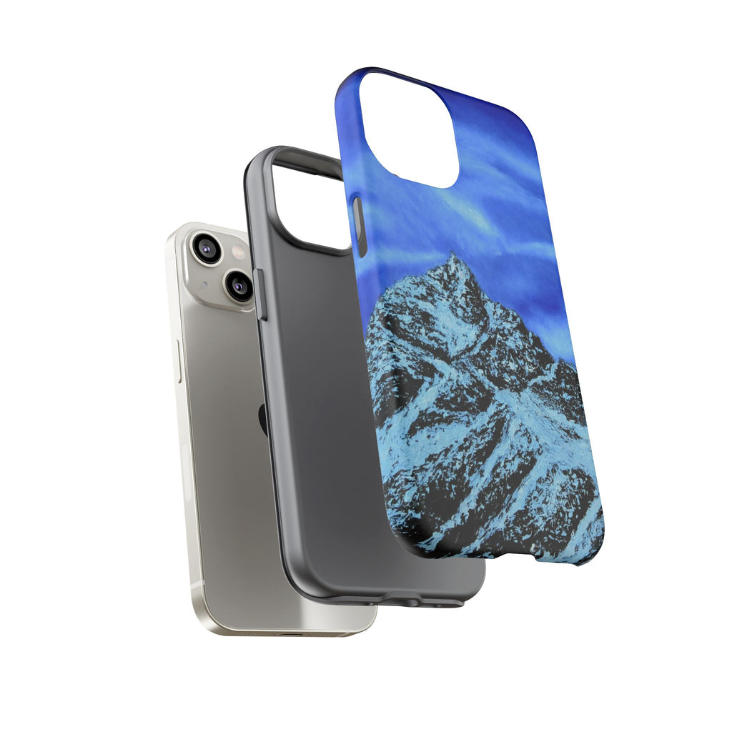 Mountain Peak Blue Tough Phone Case — Rugged Protective iPhone Cover