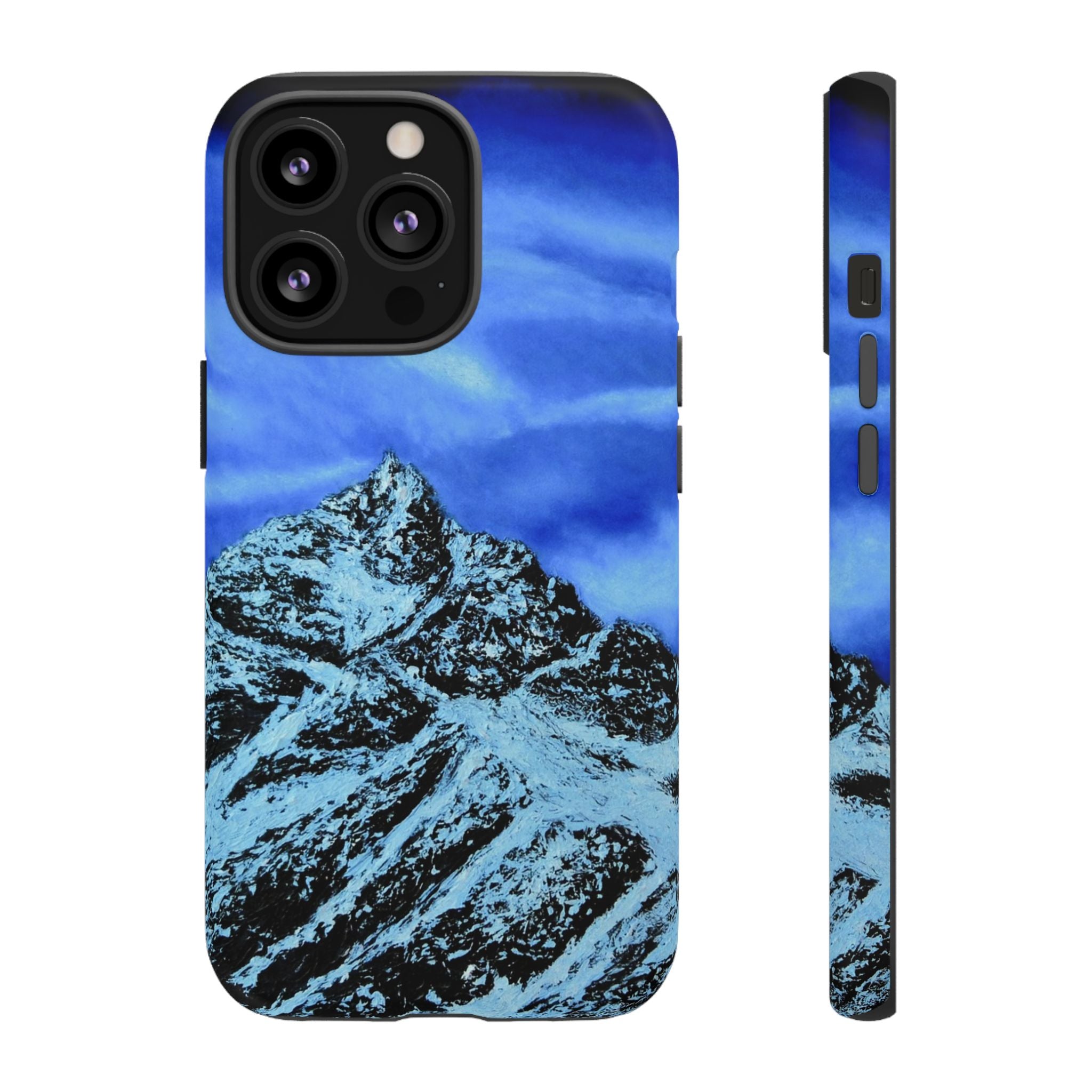 Mountain Peak Blue Tough Phone Case — Rugged Protective iPhone Cover