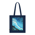 Ocean Wave Art Tote Bag — Blue Coastal Organic Cotton Tote