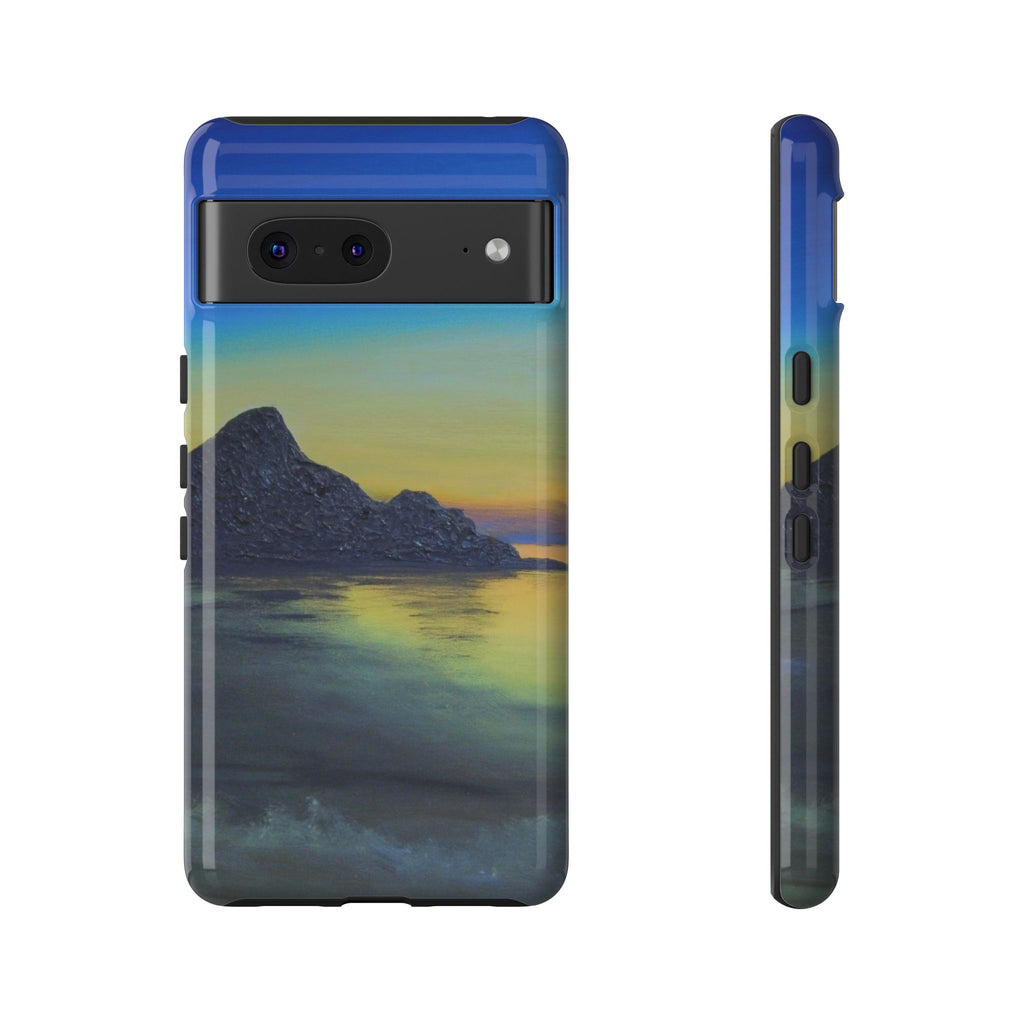 Sunset Cove Phone Case — Durable Protective Tough Case with Tranquil Beach Landscape