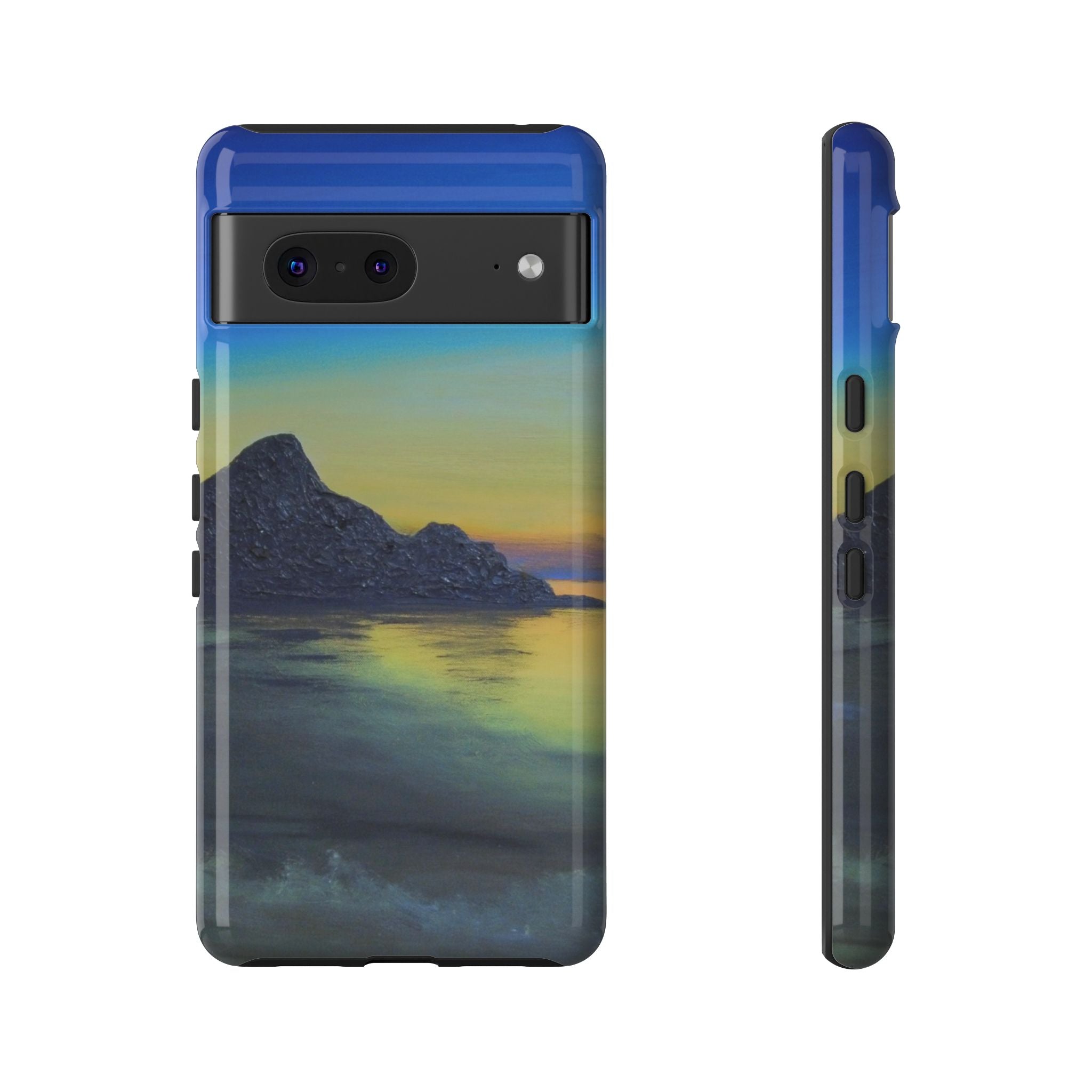 Sunset Cove Phone Case — Durable Protective Tough Case with Tranquil Beach Landscape