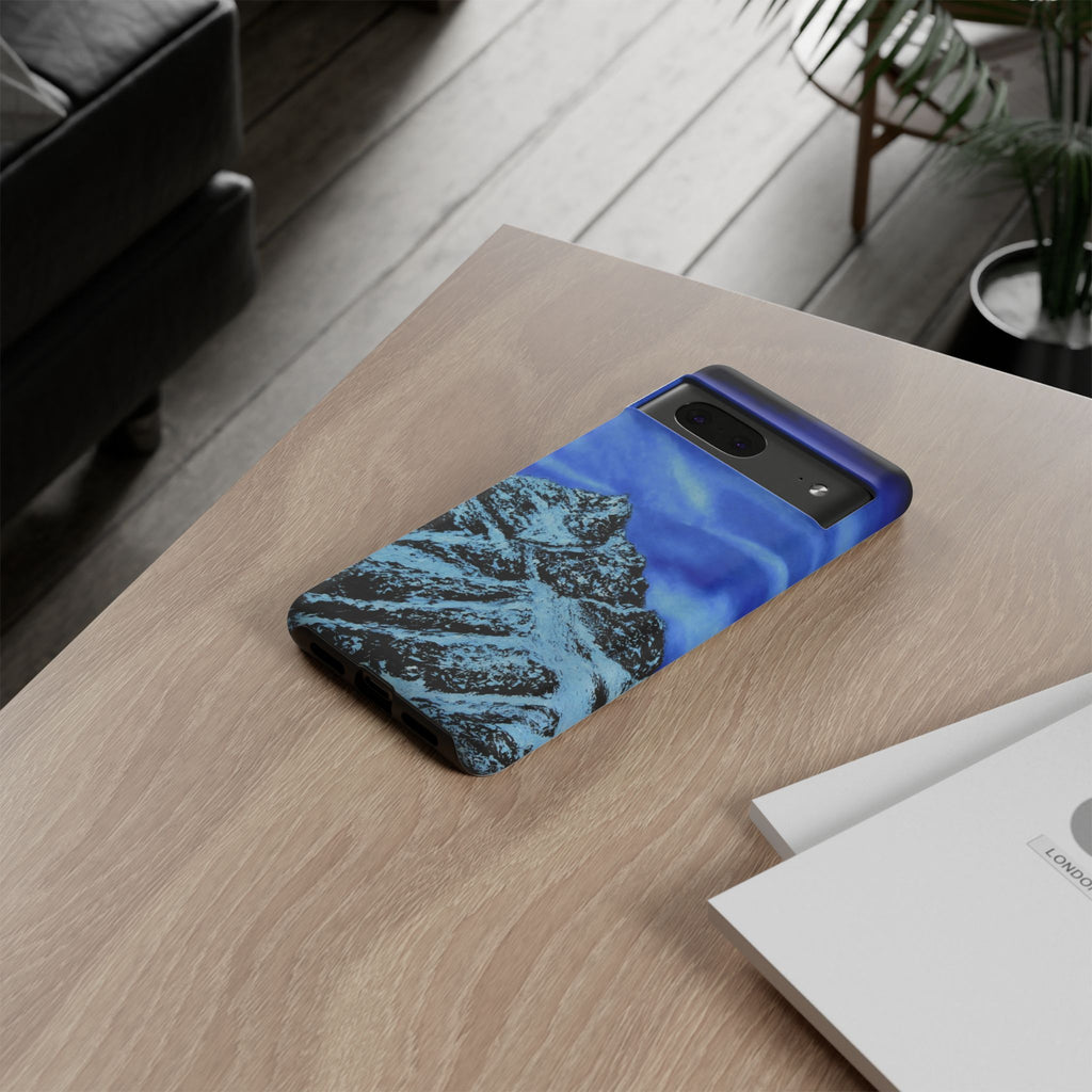 Mountain Peak Blue Tough Phone Case — Rugged Protective iPhone Cover