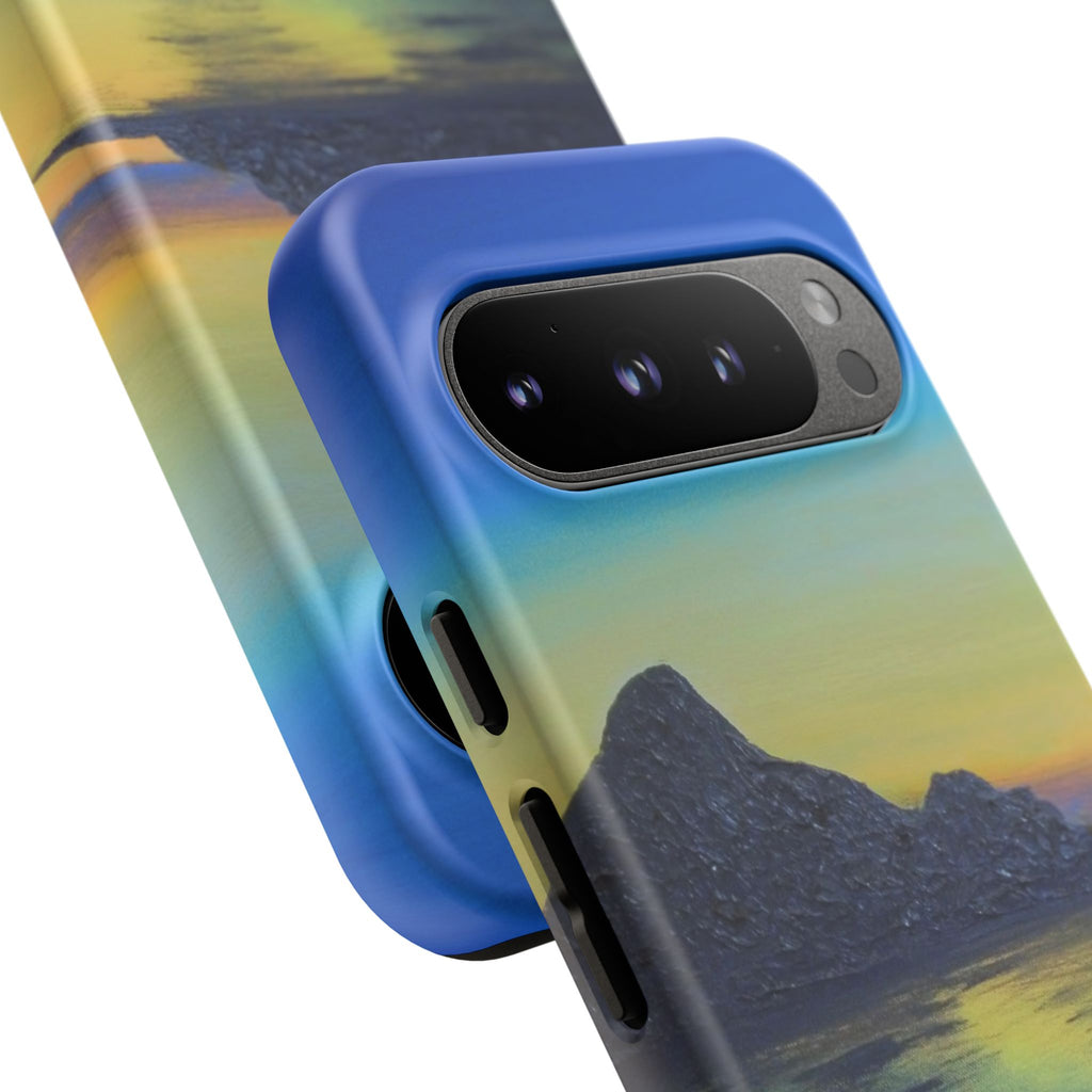 Sunset Cove Phone Case — Durable Protective Tough Case with Tranquil Beach Landscape