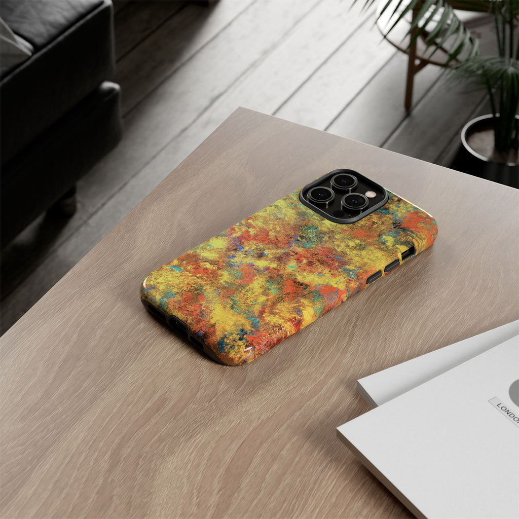 Abstract Autumn Marble Phone Case — Protective iPhone Cover with Warm Fall Colors