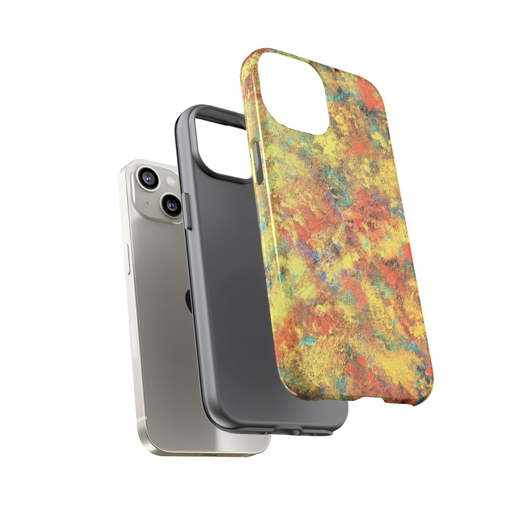 Abstract Autumn Marble Phone Case — Protective iPhone Cover with Warm Fall Colors