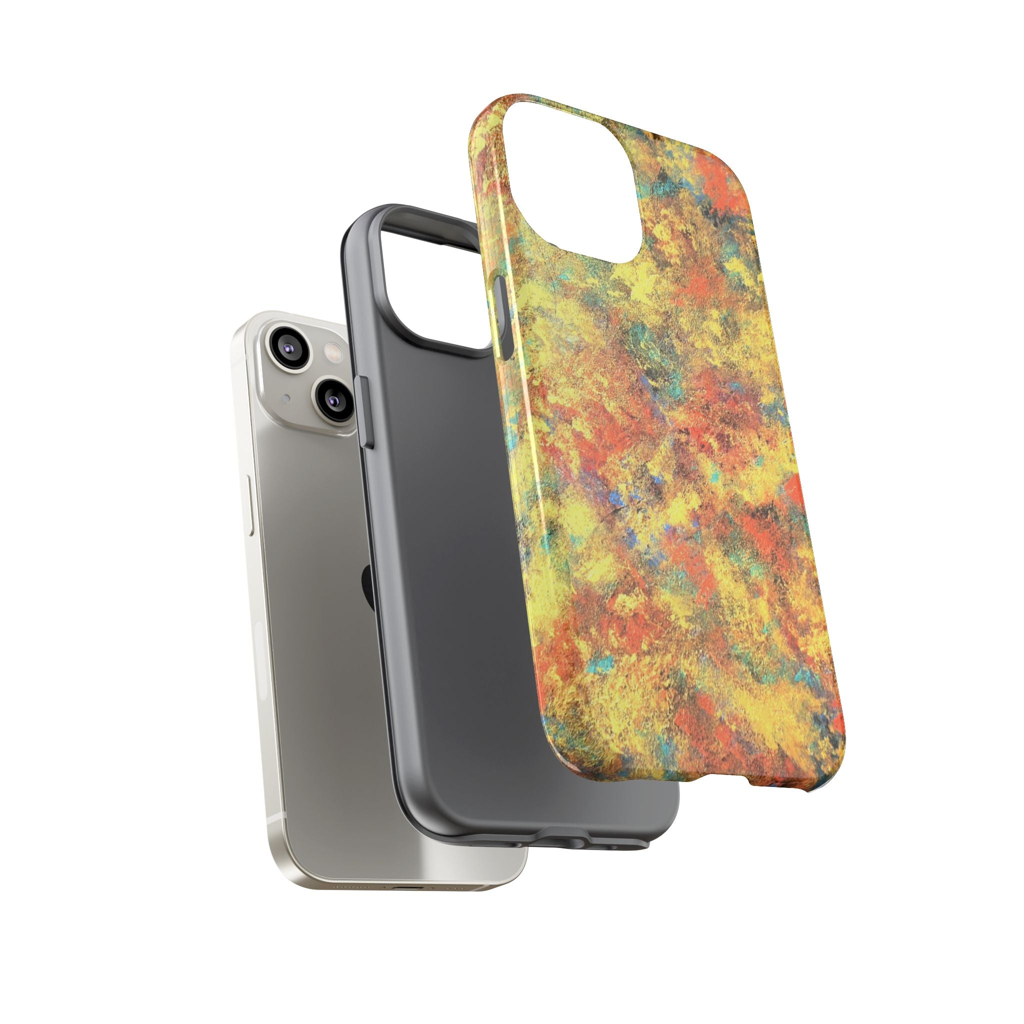 Abstract Autumn Marble Phone Case — Protective iPhone Cover with Warm Fall Colors