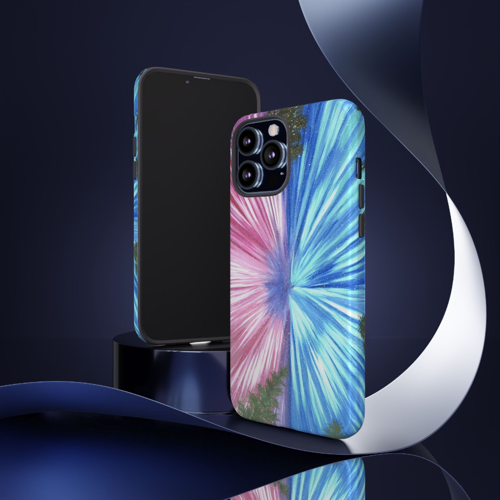 Phone Case — Pink & Blue Burst Tough Protective Case