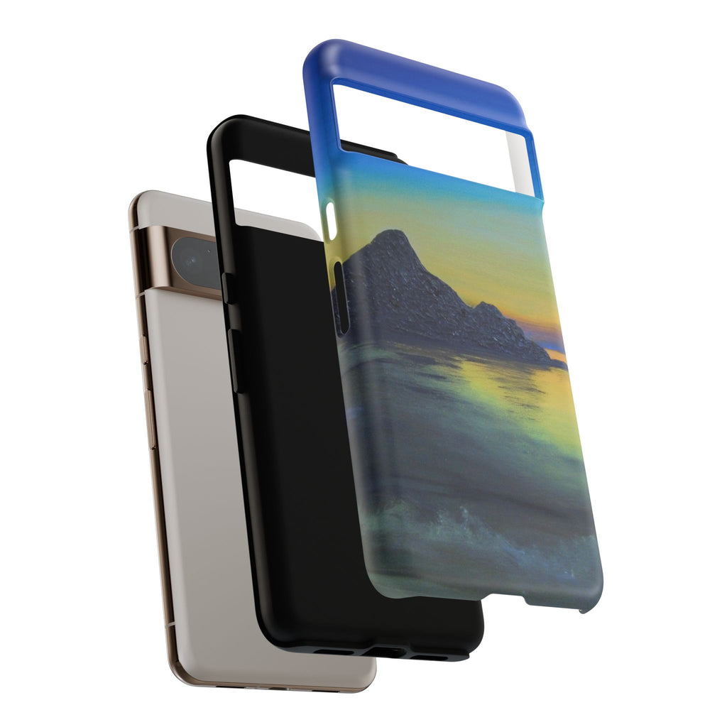 Sunset Cove Phone Case — Durable Protective Tough Case with Tranquil Beach Landscape