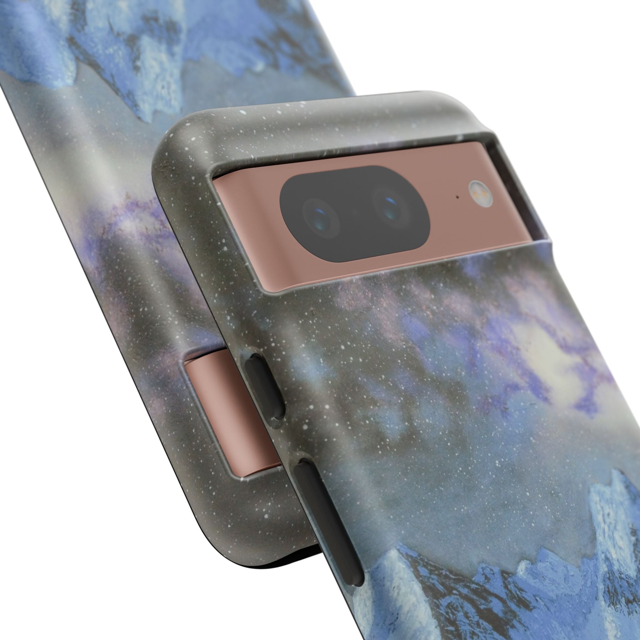 Mountain Night Sky Phone Case — Tough Protective iPhone Cover with Aurora & Snowy Peaks