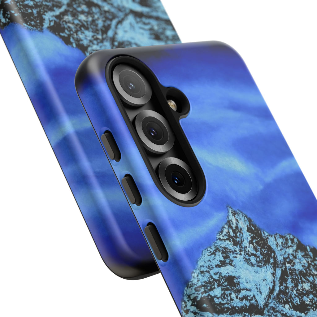 Mountain Peak Blue Tough Phone Case — Rugged Protective iPhone Cover