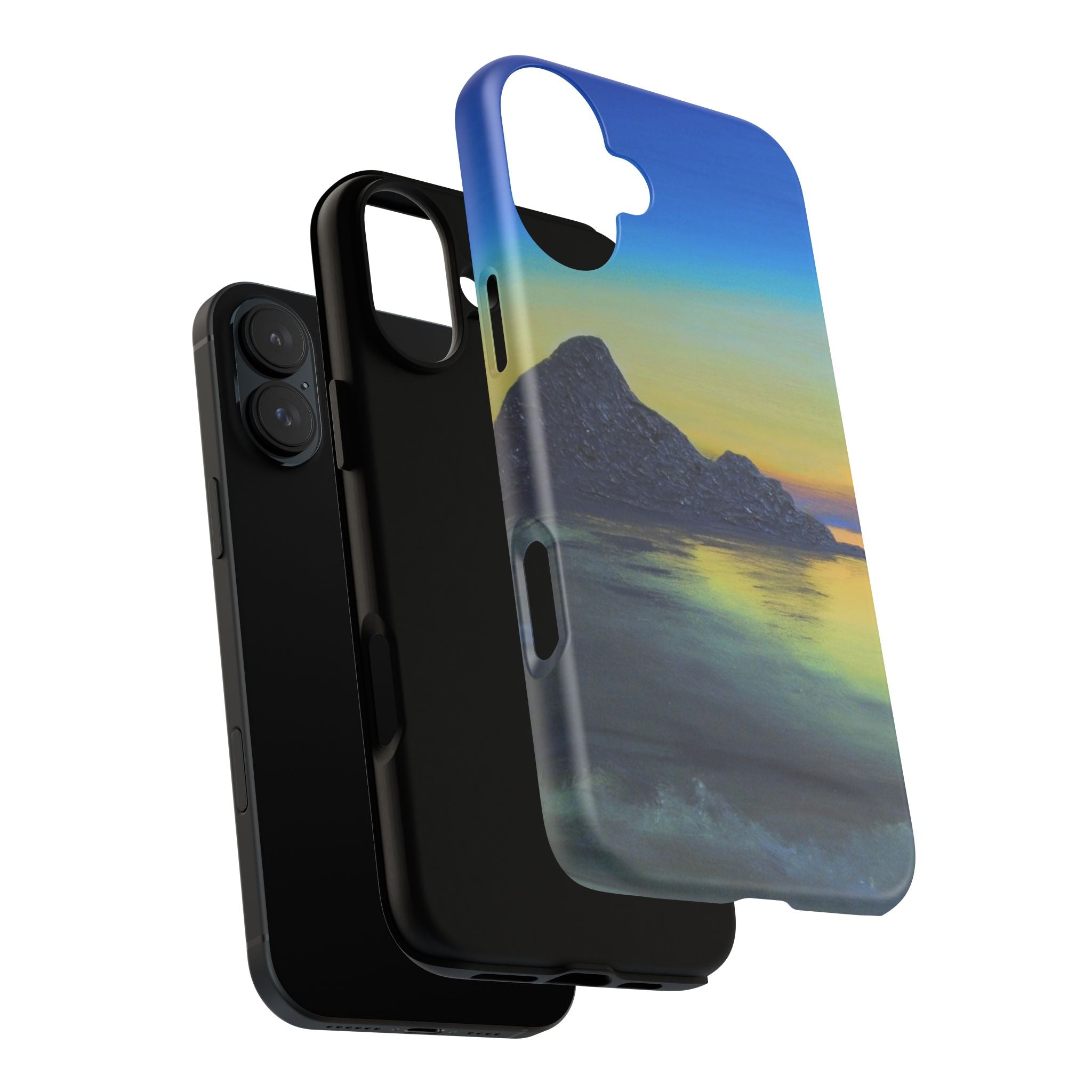 Sunset Cove Phone Case — Durable Protective Tough Case with Tranquil Beach Landscape