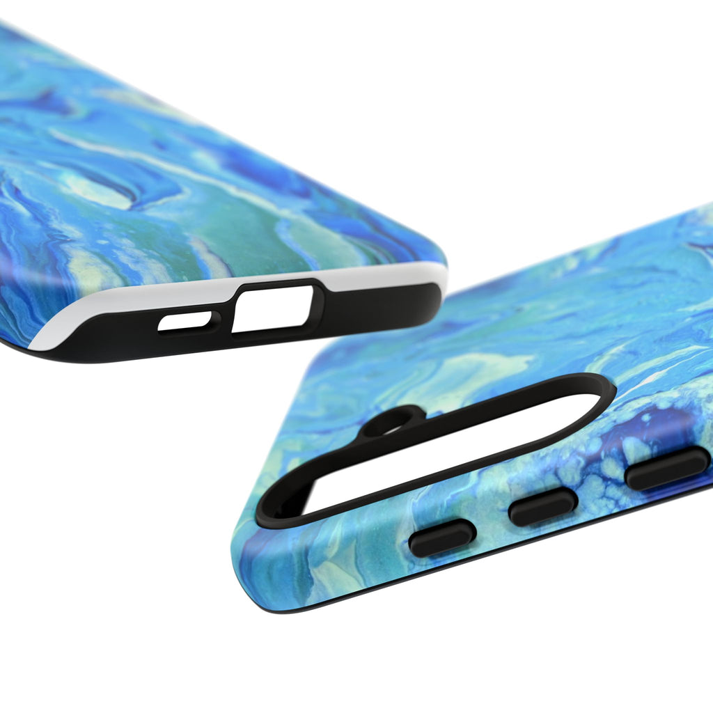 Blue Marble Tough Phone Case — Ocean Swirl Protective iPhone Cover
