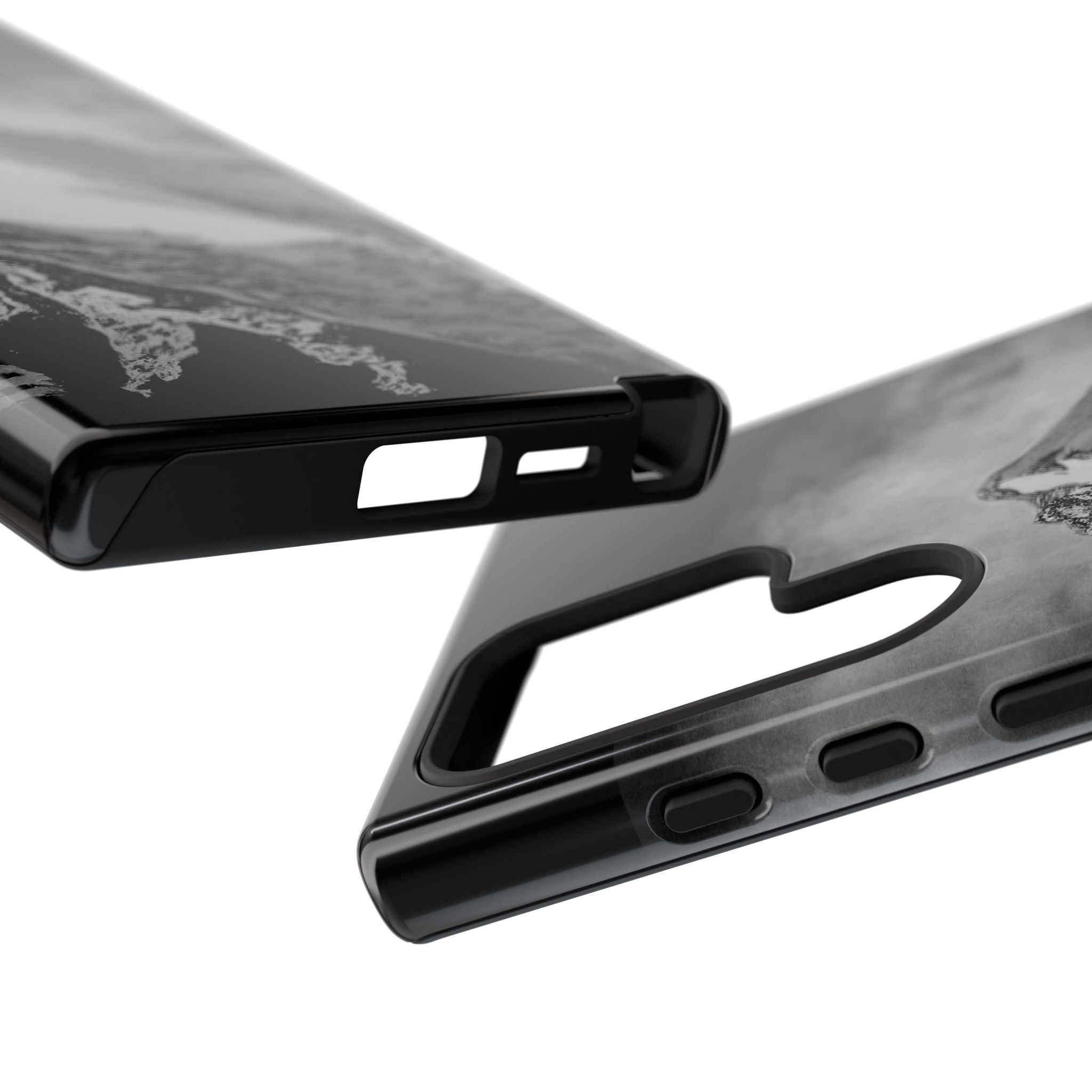 Mountain Peak Phone Case — Black & White Alpine Protective Case