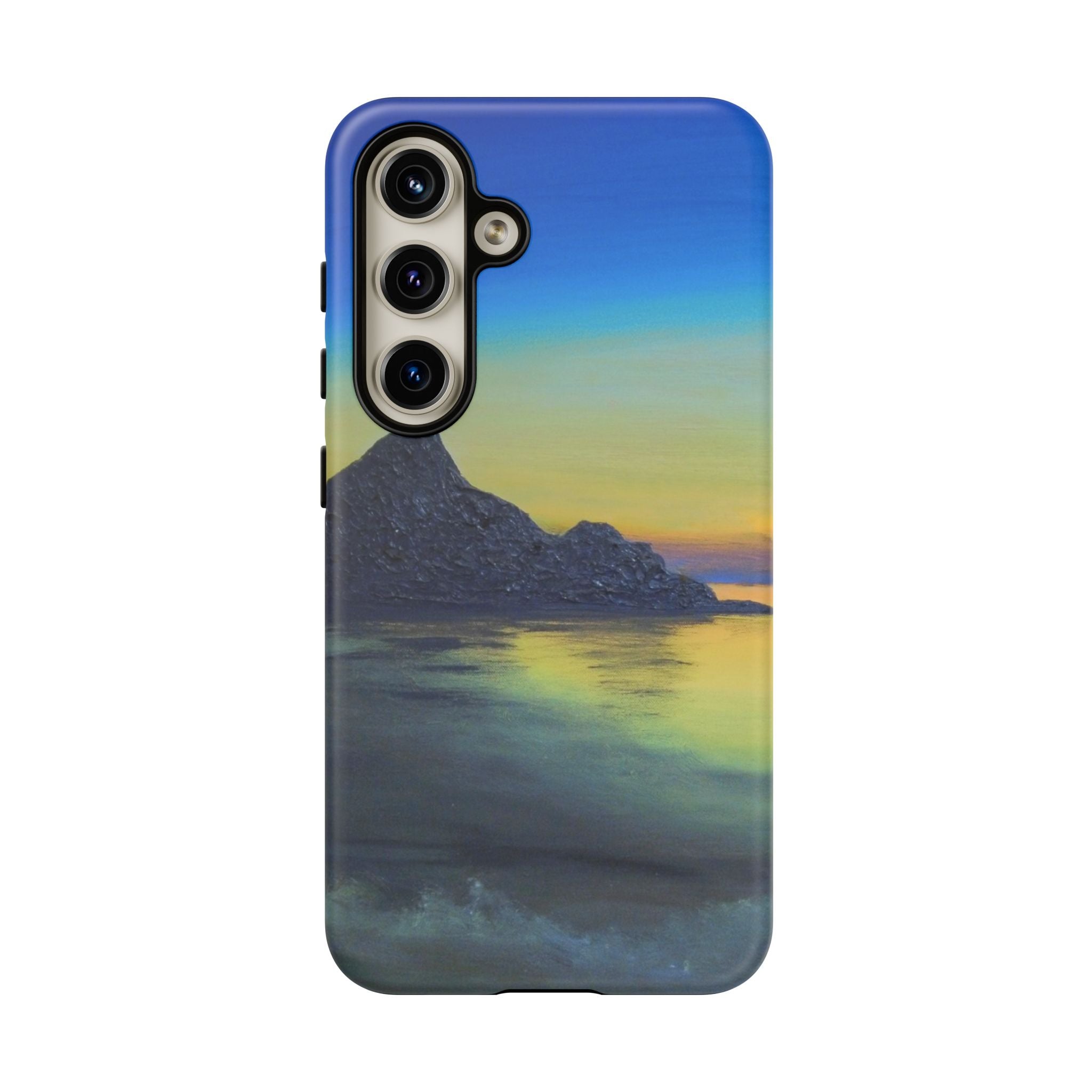 Sunset Cove Phone Case — Durable Protective Tough Case with Tranquil Beach Landscape