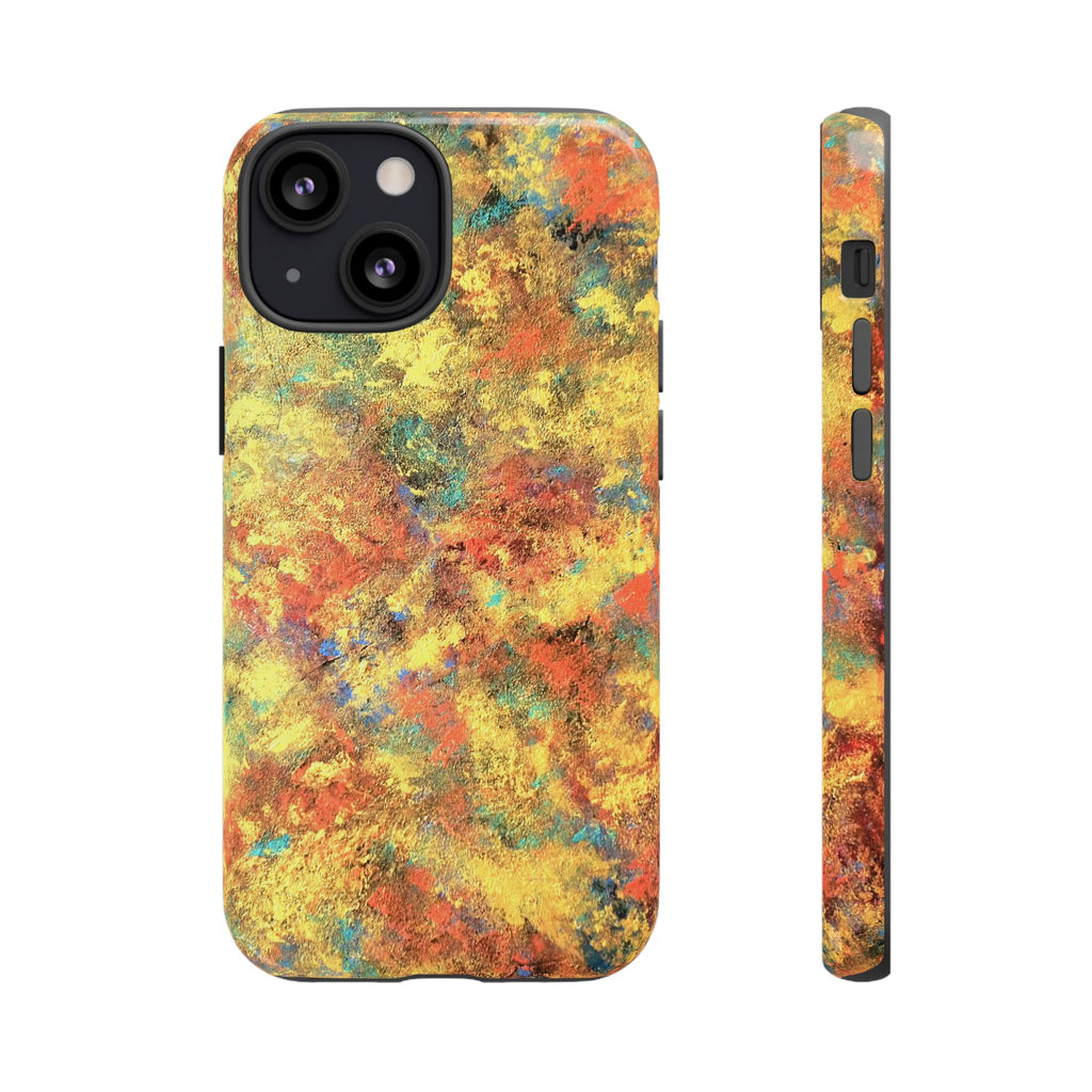 Abstract Autumn Marble Phone Case — Protective iPhone Cover with Warm Fall Colors