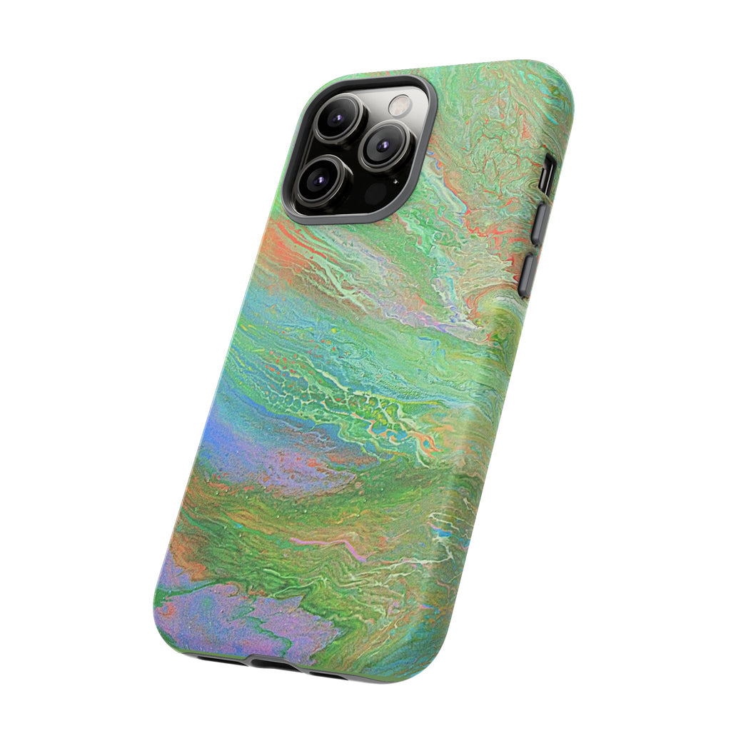 Marbled Green Abstract Phone Case — Protective Tough Case for iPhone