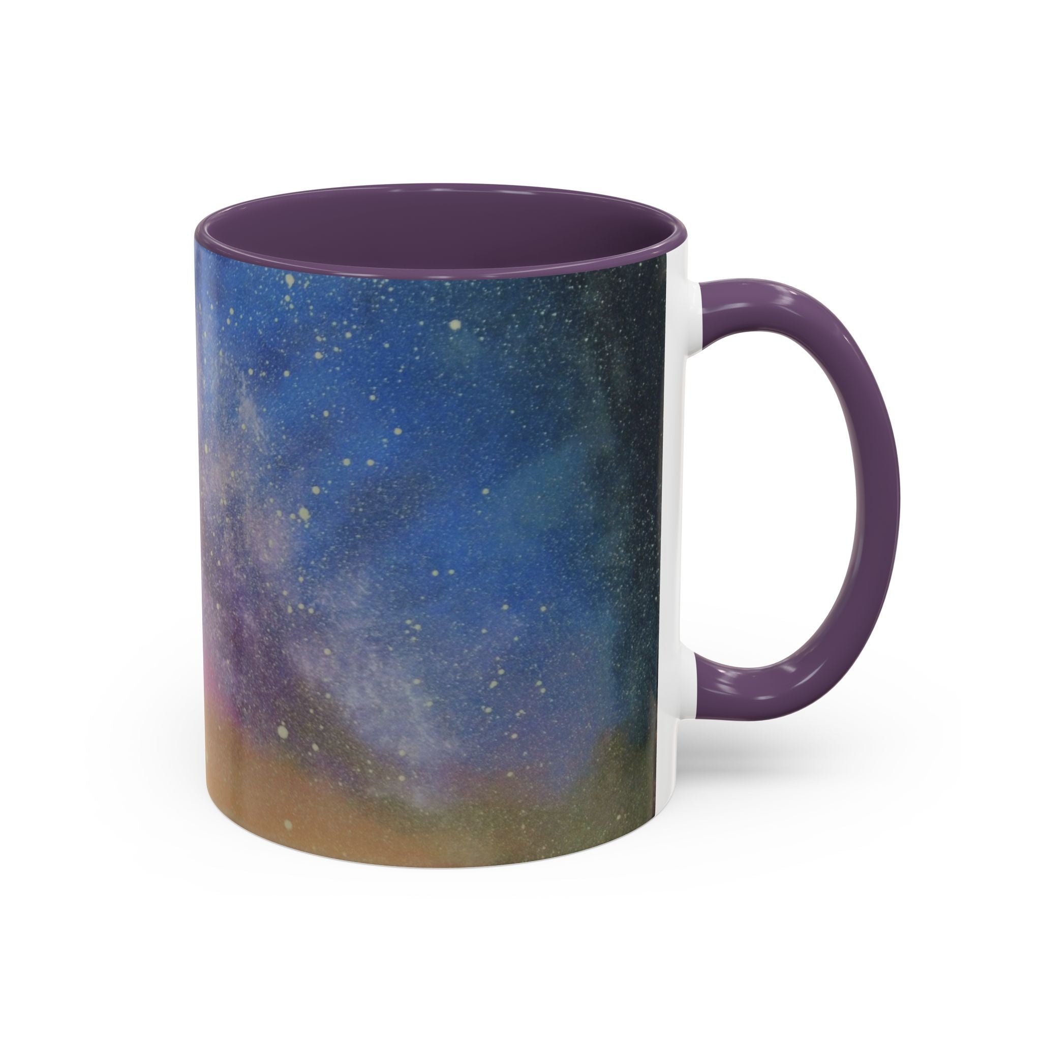Galaxy Watercolor Coffee Mug — Starry Night Accent Ceramic Mug (11/15oz)