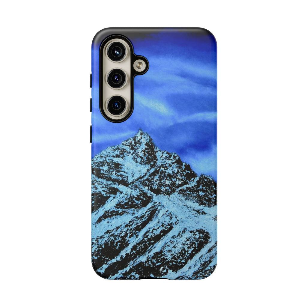 Mountain Peak Blue Tough Phone Case — Rugged Protective iPhone Cover