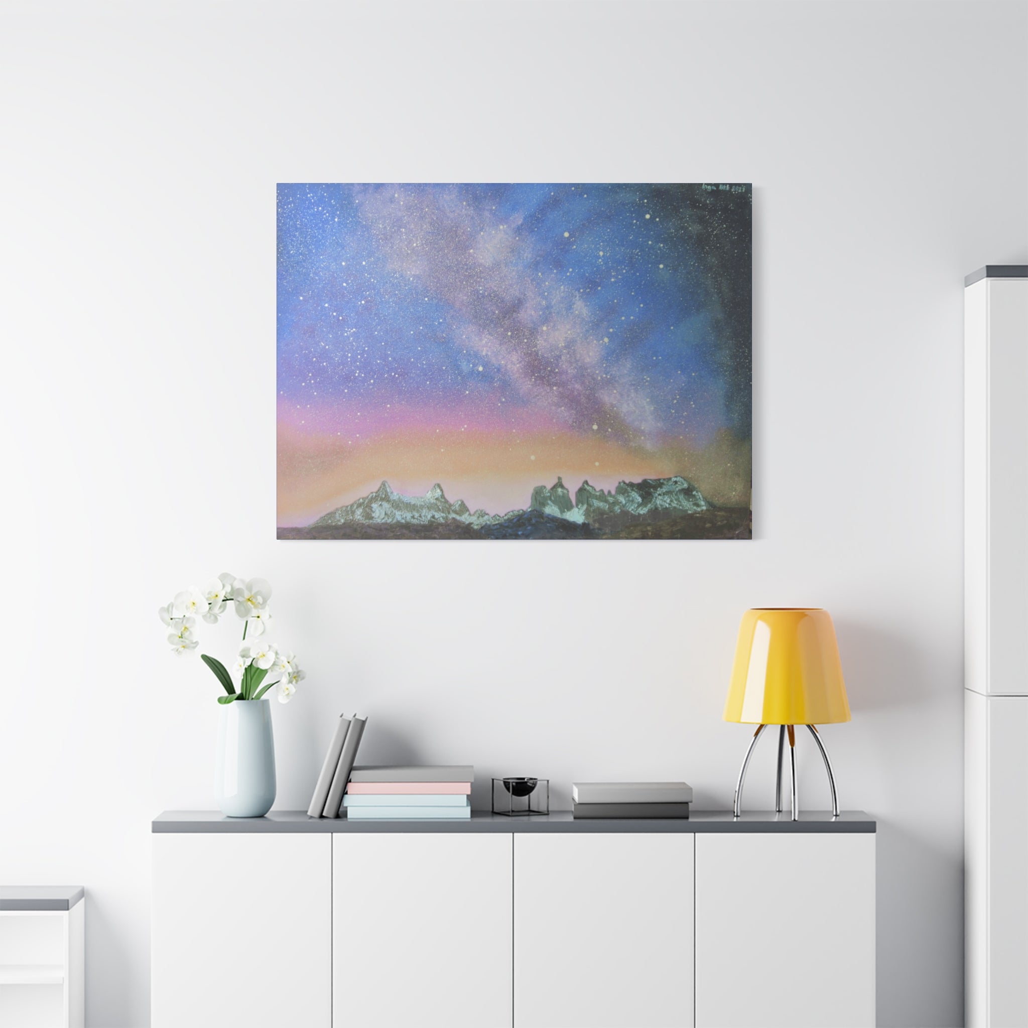 Towers of Paine and Milky Way  Canvas Print– Milky Way Landscape Print