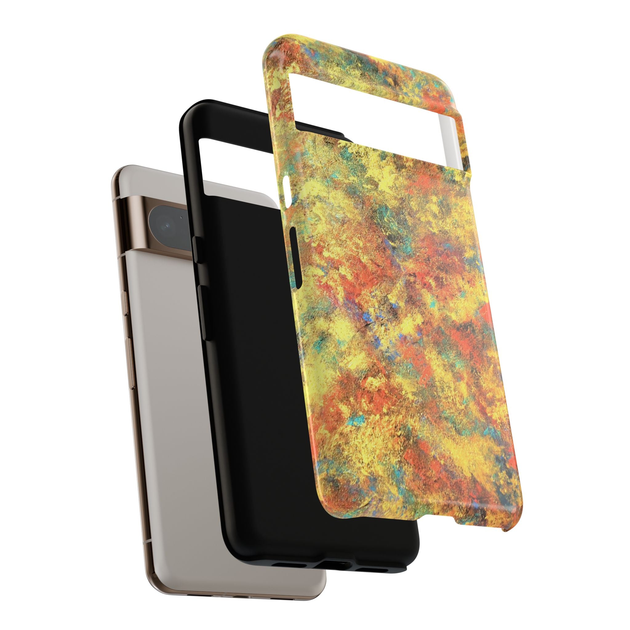 Abstract Autumn Marble Phone Case — Protective iPhone Cover with Warm Fall Colors