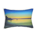 Sunset Seascape Lumbar Pillow — Coastal Ocean Beach Decorative Pillow
