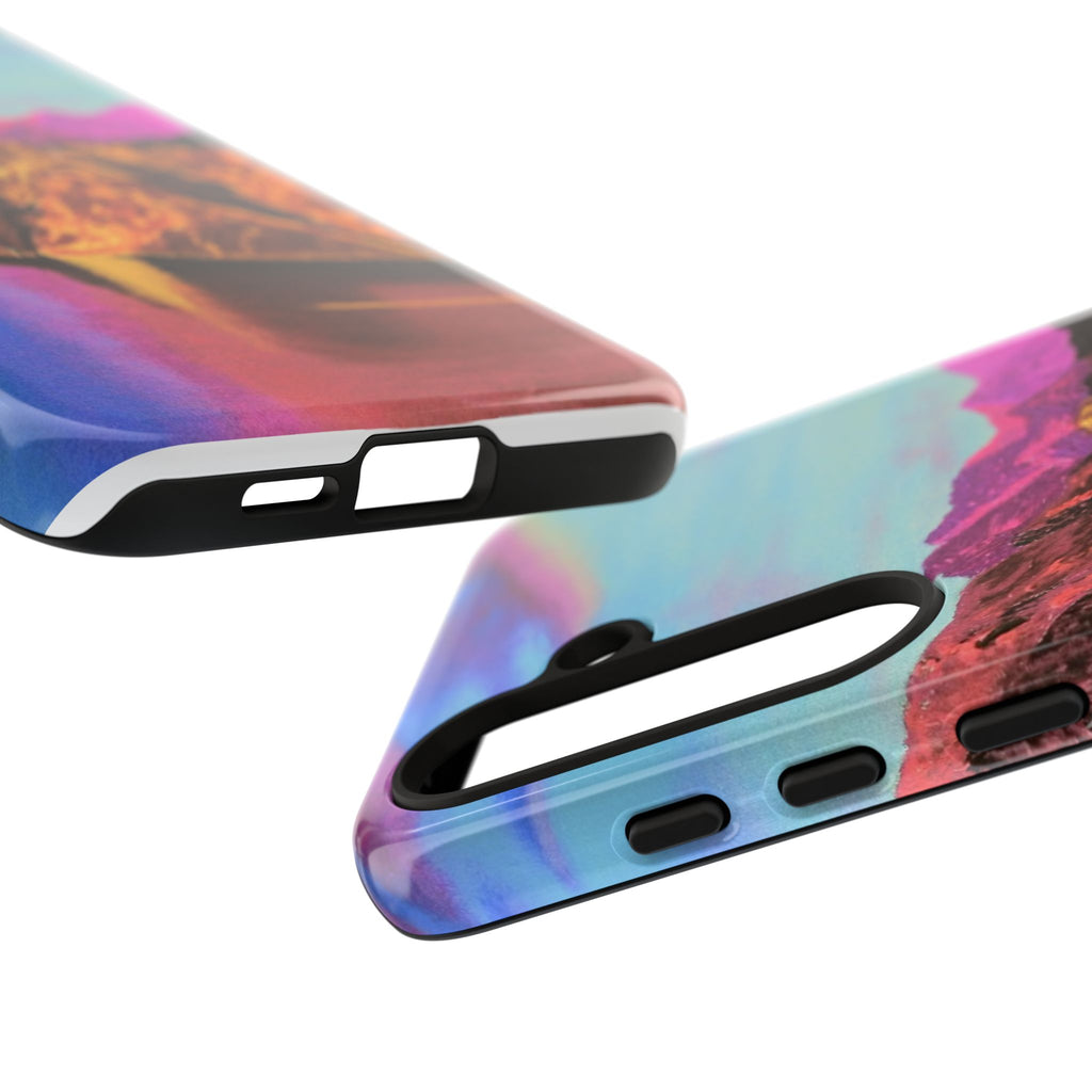 Protective Phone Case — Vibrant Retro Mountain Landscape