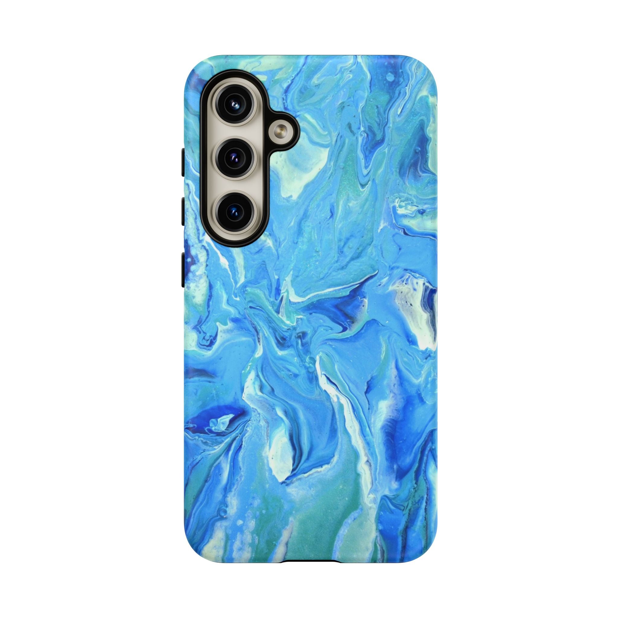 Blue Marble Tough Phone Case — Ocean Swirl Protective iPhone Cover